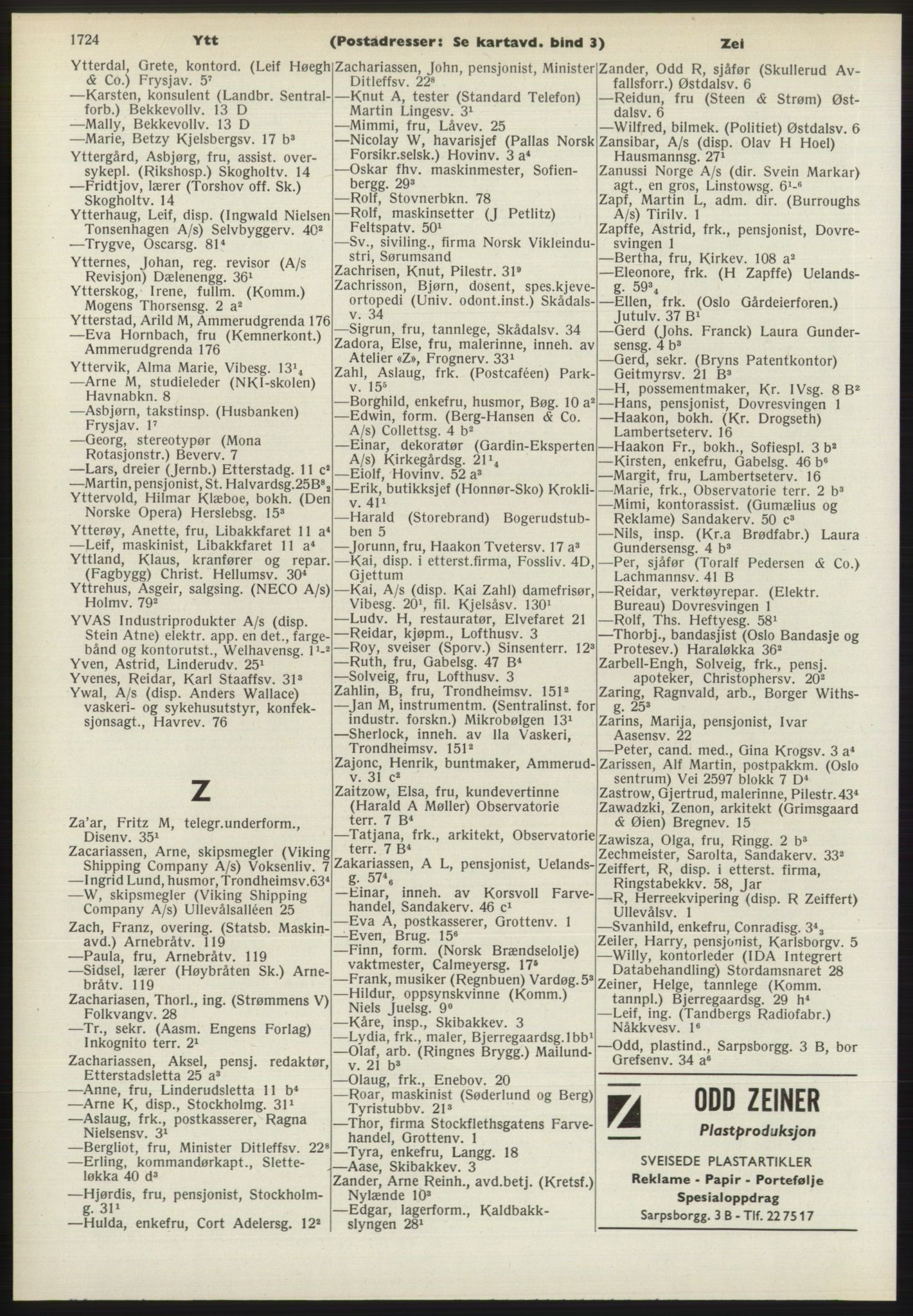 Kristiania/Oslo adressebok, PUBL/-, 1970-1971, p. 1724