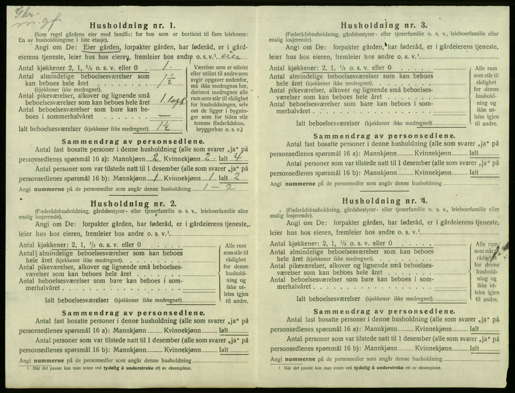 SAB, 1920 census for Tysnes, 1920, p. 817