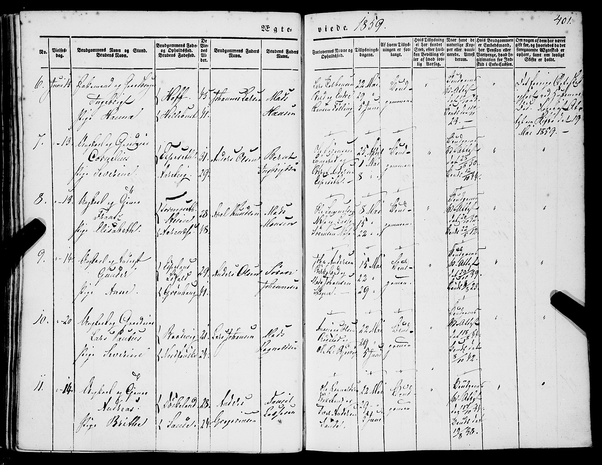 Gaular sokneprestembete, SAB/A-80001/H/Haa: Parish register (official) no. A 4II, 1841-1859, p. 401