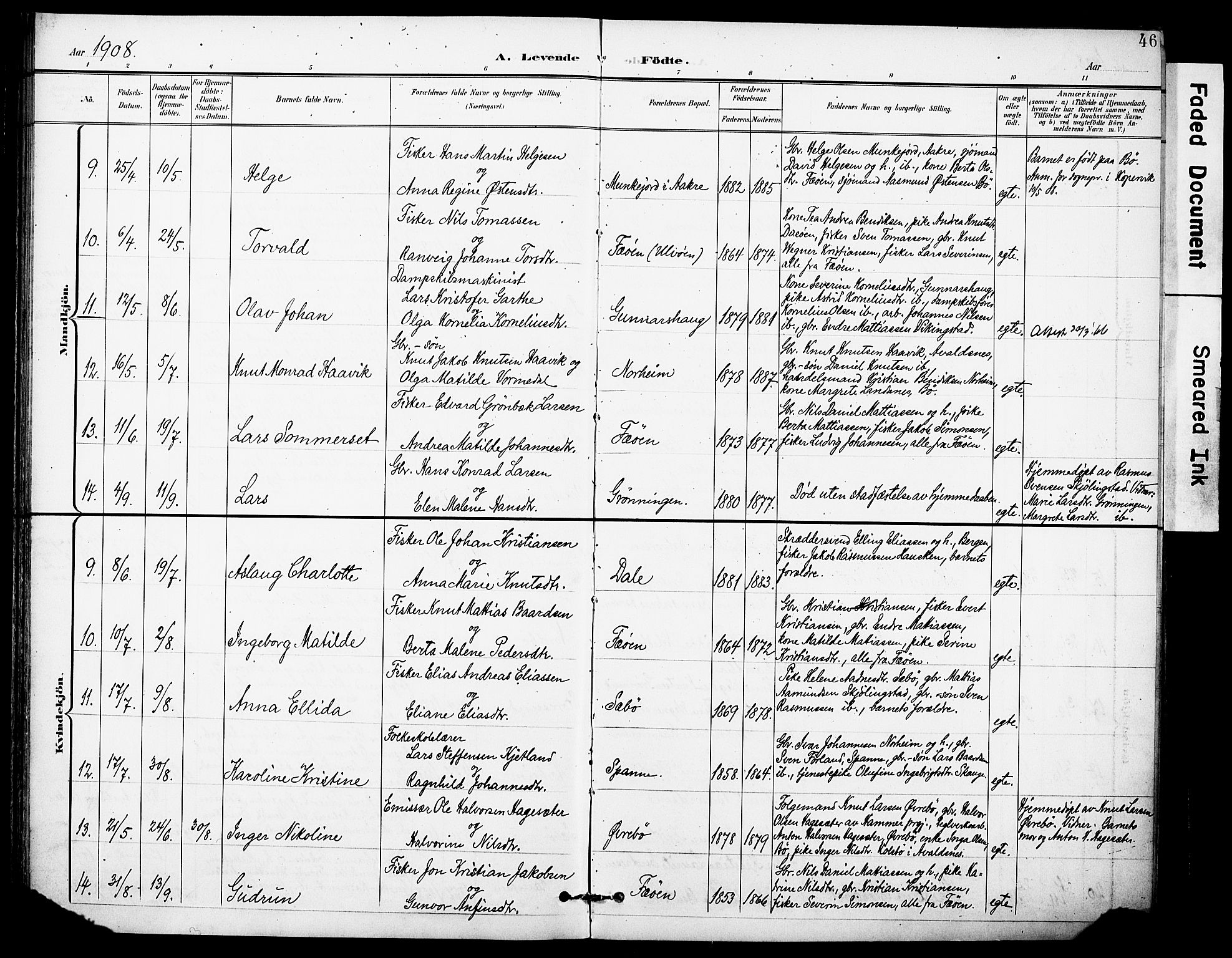 Torvastad sokneprestkontor, AV/SAST-A -101857/H/Ha/Haa/L0017: Parish register (official) no. A 16, 1899-1911, p. 46