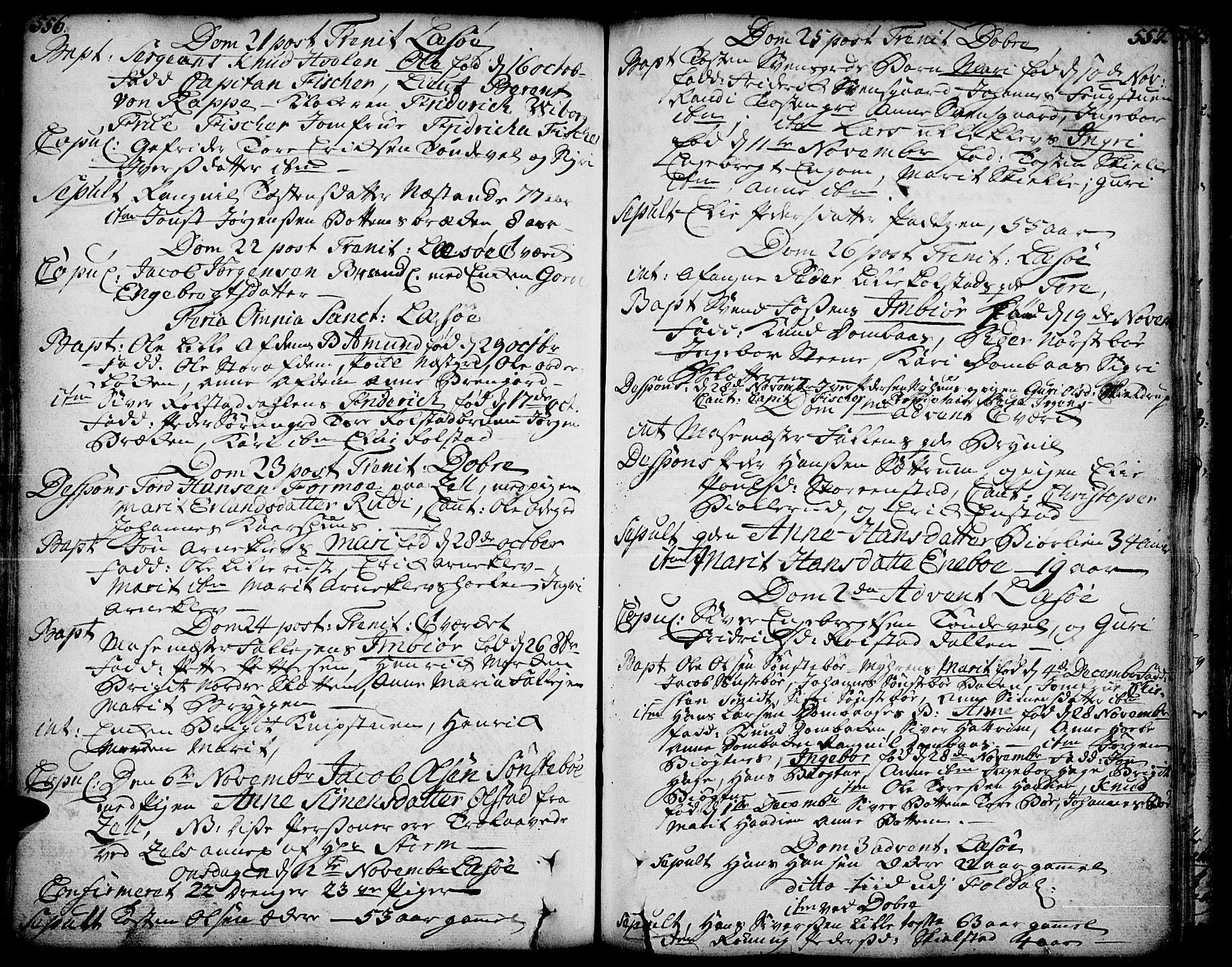 Lesja prestekontor, AV/SAH-PREST-068/H/Ha/Haa/L0002: Parish register (official) no. 2, 1732-1776, p. 556-557