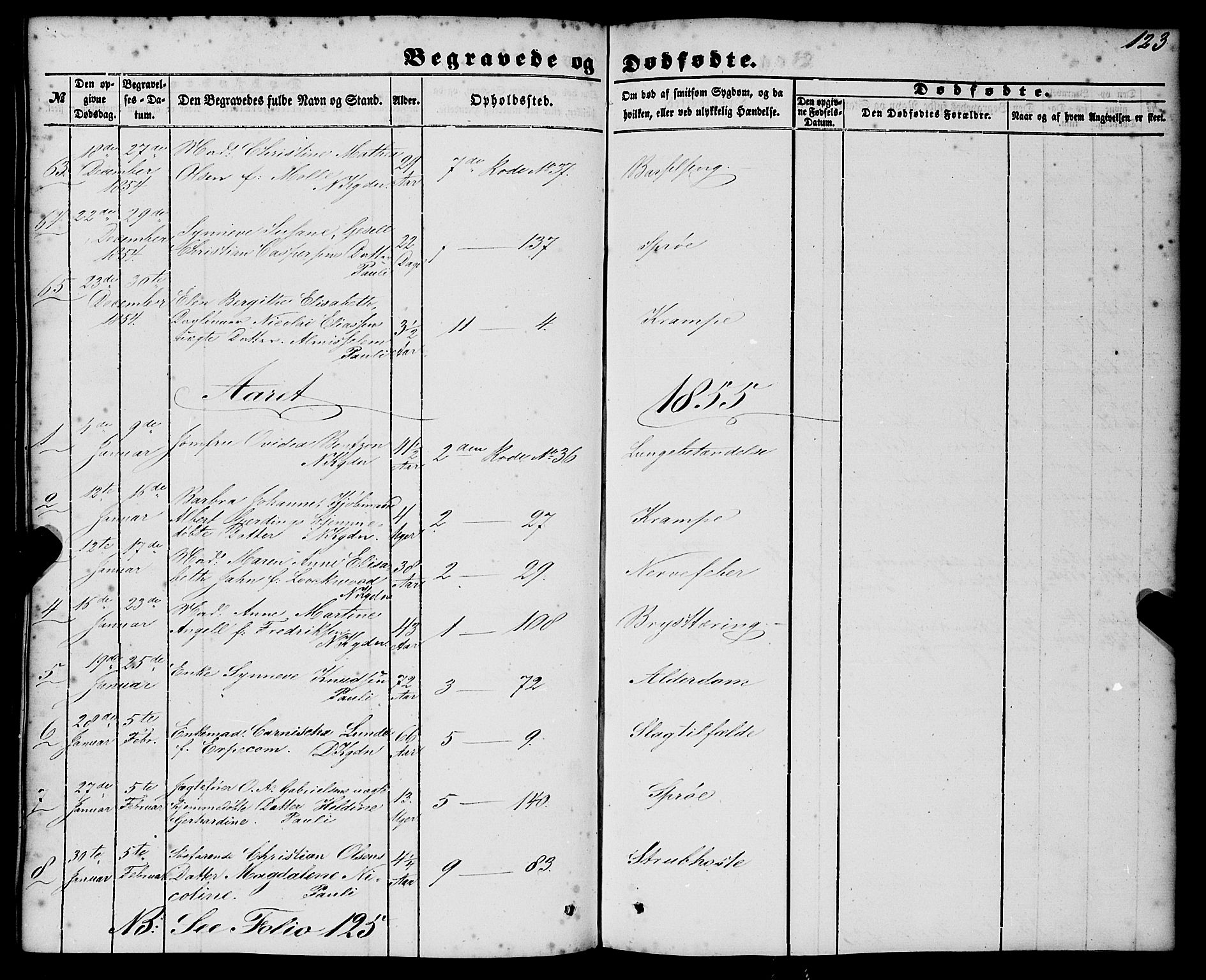 Nykirken Sokneprestembete, SAB/A-77101/H/Haa/L0042: Parish register (official) no. E 2, 1850-1868, p. 123