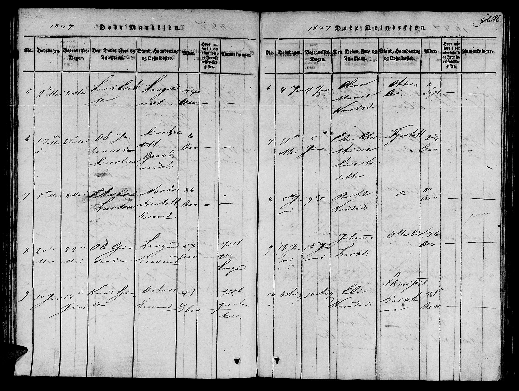 Ministerialprotokoller, klokkerbøker og fødselsregistre - Møre og Romsdal, SAT/A-1454/536/L0495: Parish register (official) no. 536A04, 1818-1847, p. 126