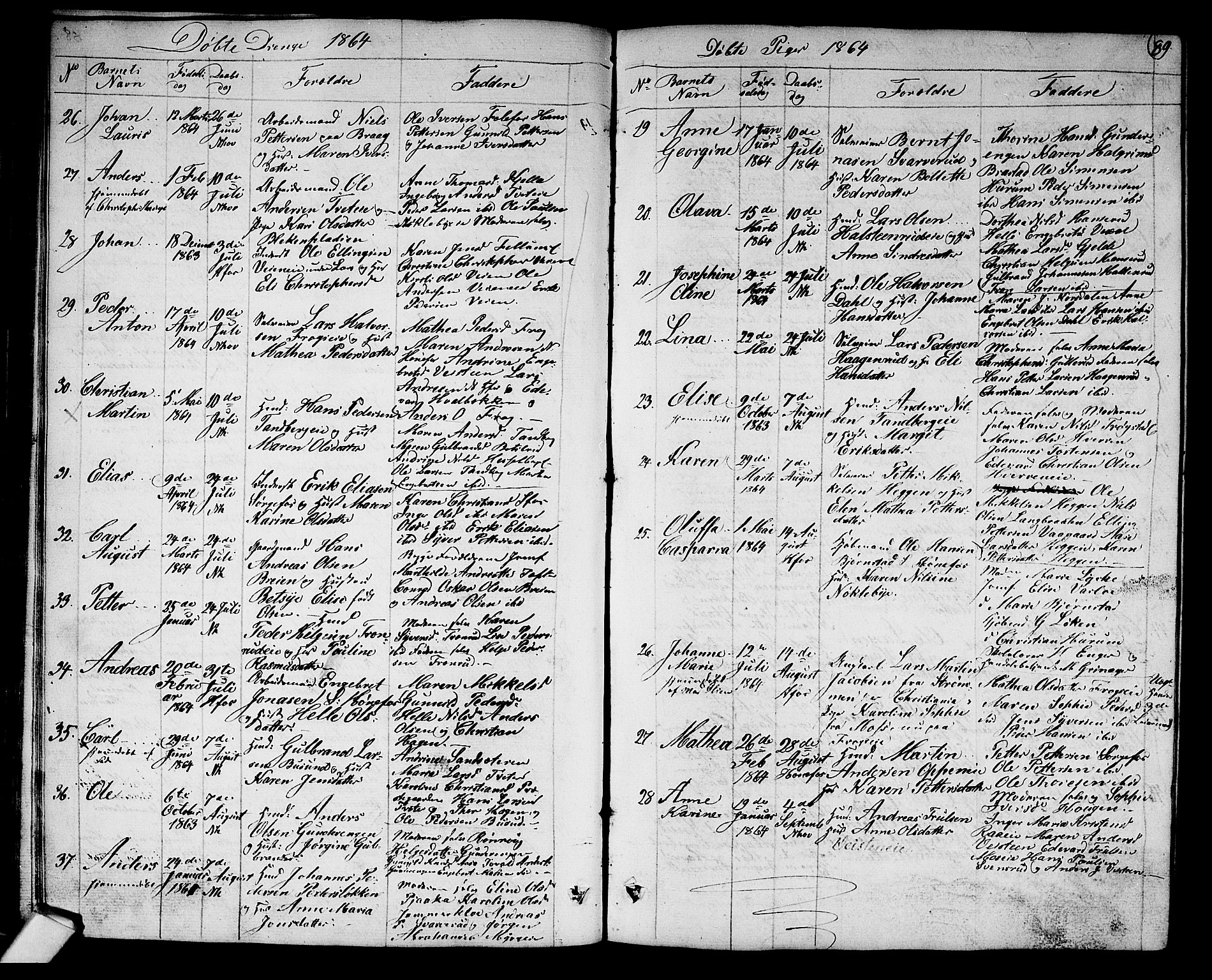 Norderhov kirkebøker, AV/SAKO-A-237/G/Ga/L0006: Parish register (copy) no. I 6, 1849-1876, p. 89