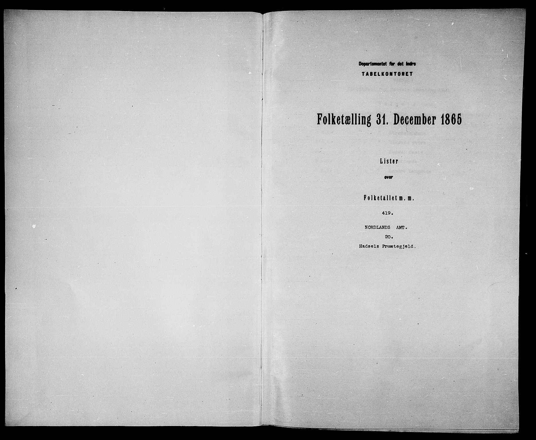 RA, 1865 census for Hadsel, 1865, p. 3