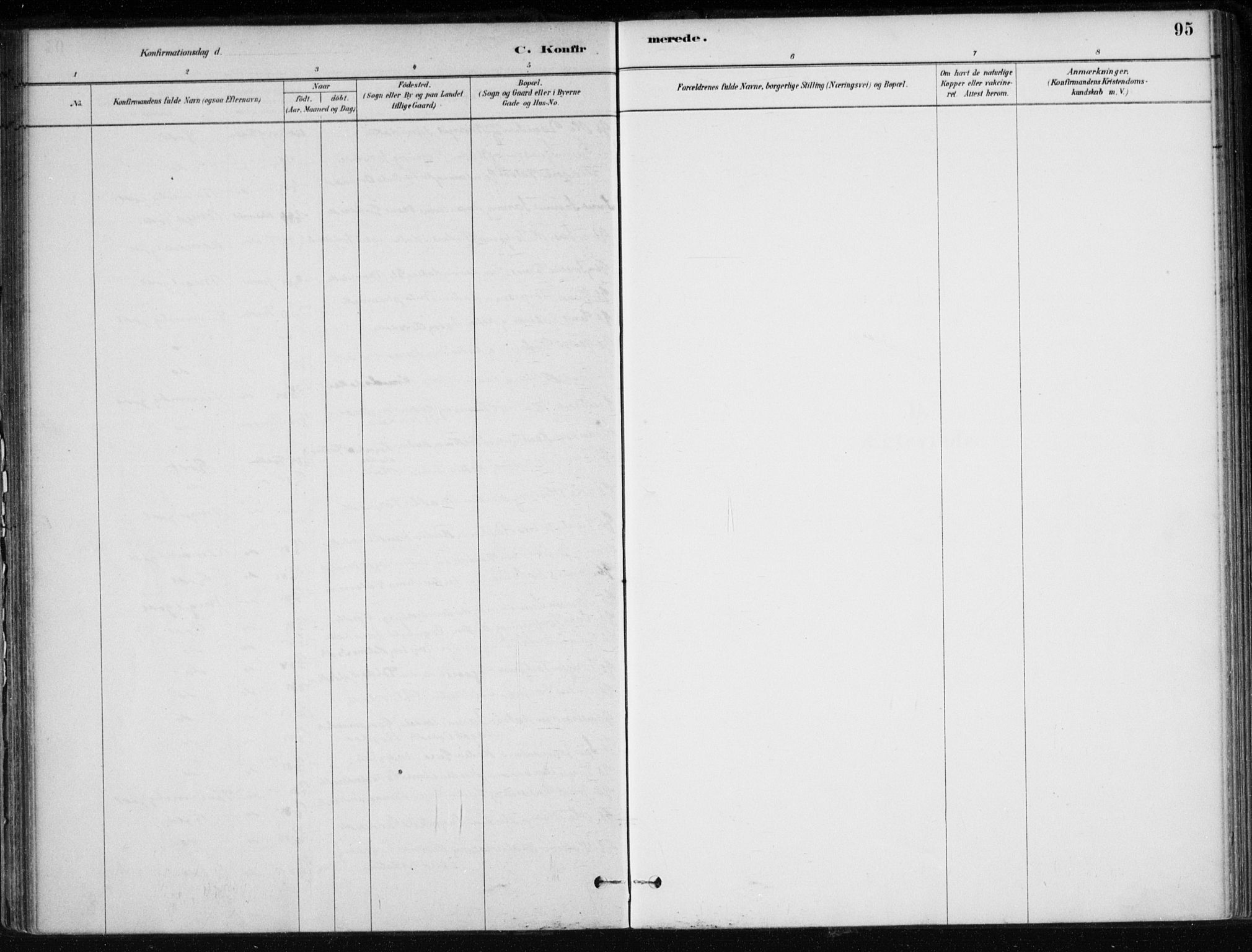 Sand sokneprestkontor, AV/SAST-A-101848/01/III/L0006: Parish register (official) no. A 6, 1880-1898, p. 95