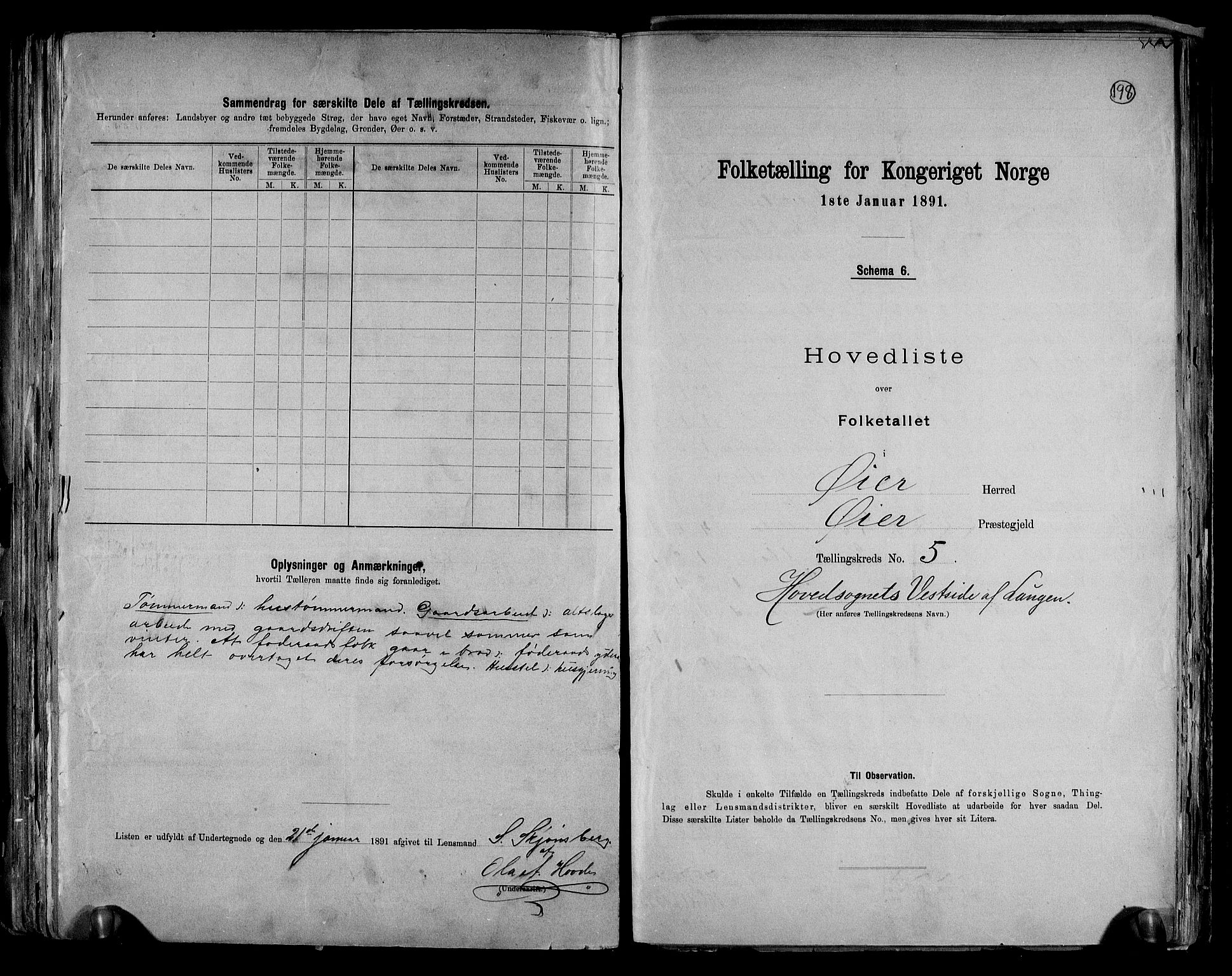 RA, 1891 census for 0521 Øyer, 1891, p. 12