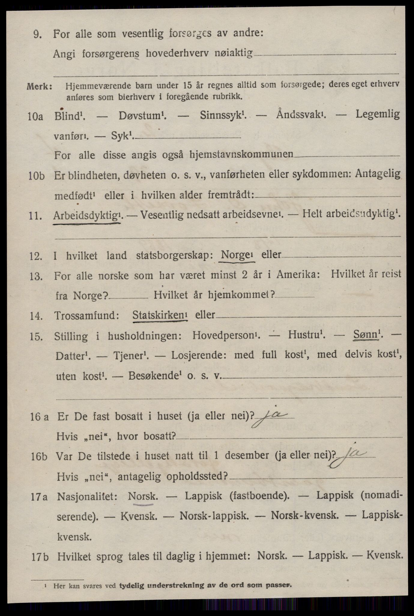 SAT, 1920 census for Byneset, 1920, p. 2503