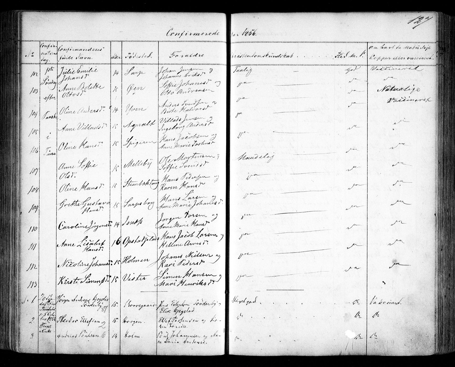Tune prestekontor Kirkebøker, AV/SAO-A-2007/F/Fa/L0012: Parish register (official) no. 12, 1856-1859, p. 127