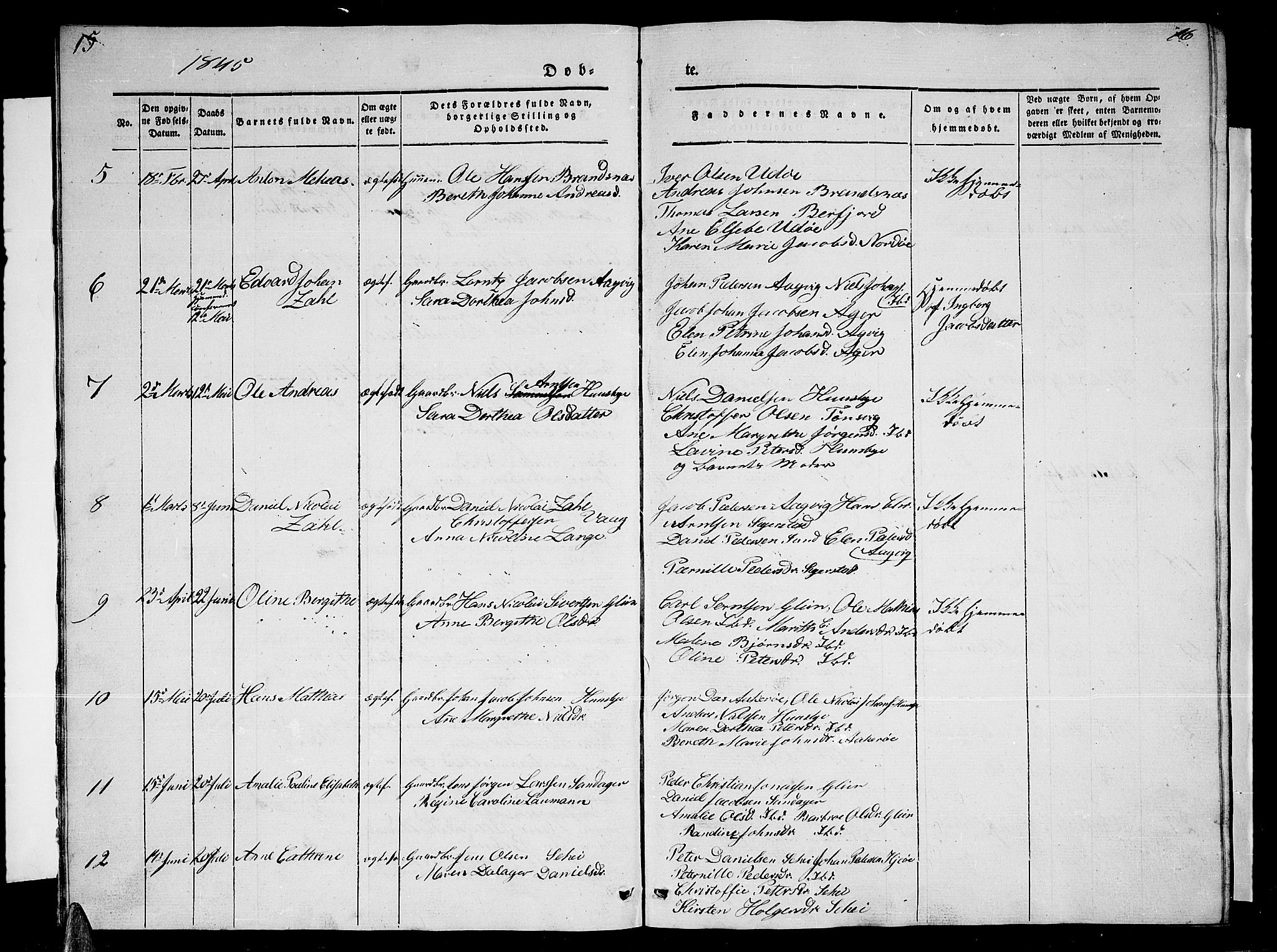 Ministerialprotokoller, klokkerbøker og fødselsregistre - Nordland, AV/SAT-A-1459/835/L0530: Parish register (copy) no. 835C02, 1842-1865, p. 15-16