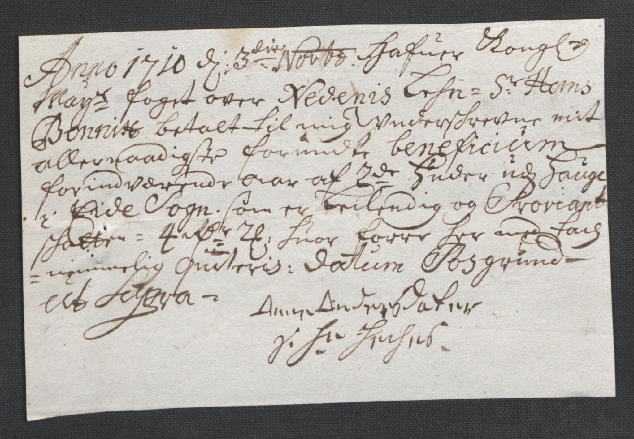 Rentekammeret inntil 1814, Reviderte regnskaper, Fogderegnskap, AV/RA-EA-4092/R39/L2319: Fogderegnskap Nedenes, 1710-1711, p. 83