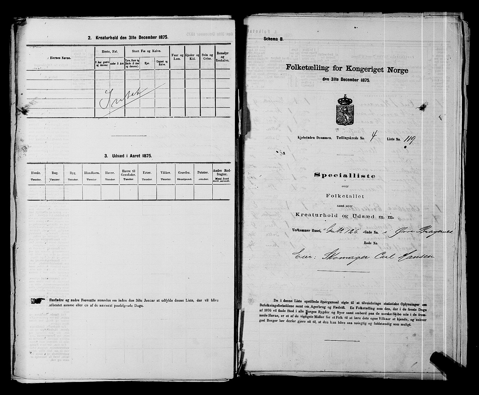 SAKO, 1875 census for 0602 Drammen, 1875, p. 371