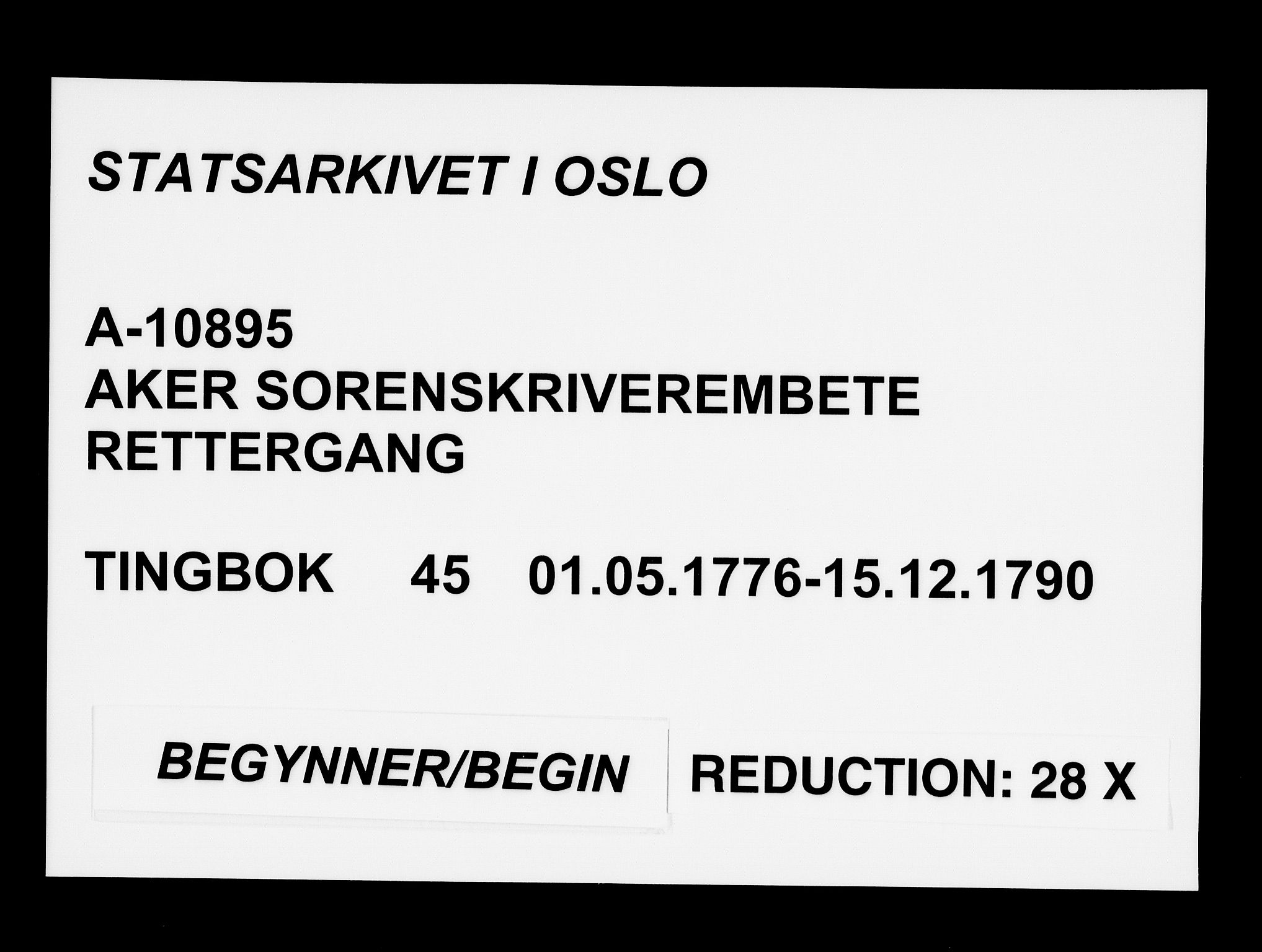 Aker sorenskriveri, AV/SAO-A-10895/F/Fb/L0045: Tingbok, 1776-1790