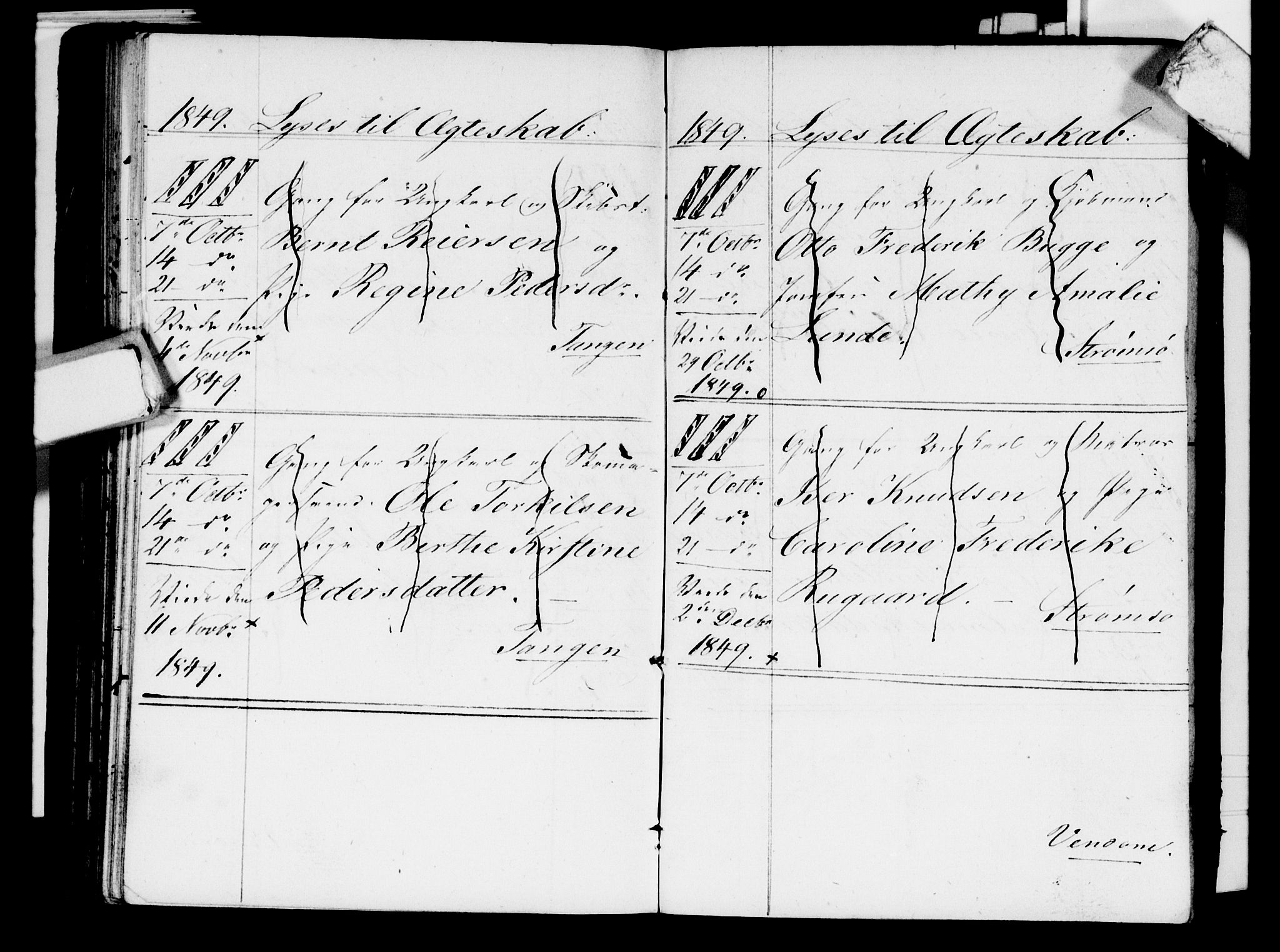 Strømsø kirkebøker, AV/SAKO-A-246/H/Ha/L0001: Banns register no. 1, 1836-1850