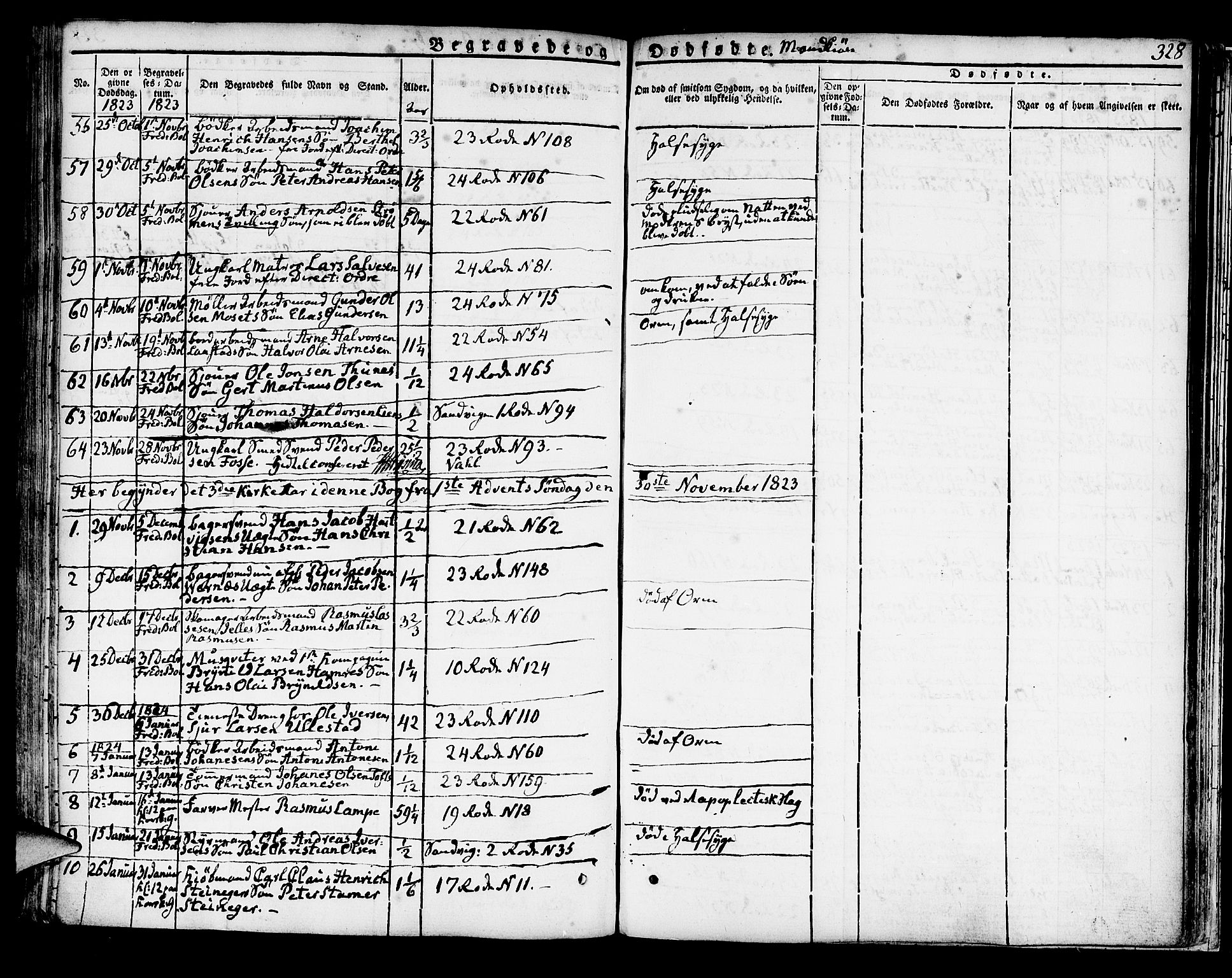 Korskirken sokneprestembete, SAB/A-76101/H/Hab: Parish register (copy) no. A 3, 1821-1831, p. 328