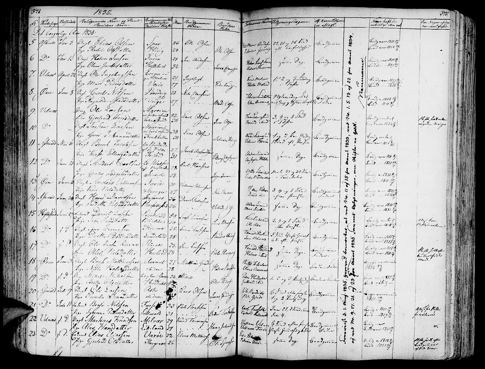 Askvoll sokneprestembete, AV/SAB-A-79501/H/Haa/Haaa/L0010: Parish register (official) no. A 10, 1821-1844, p. 372-373