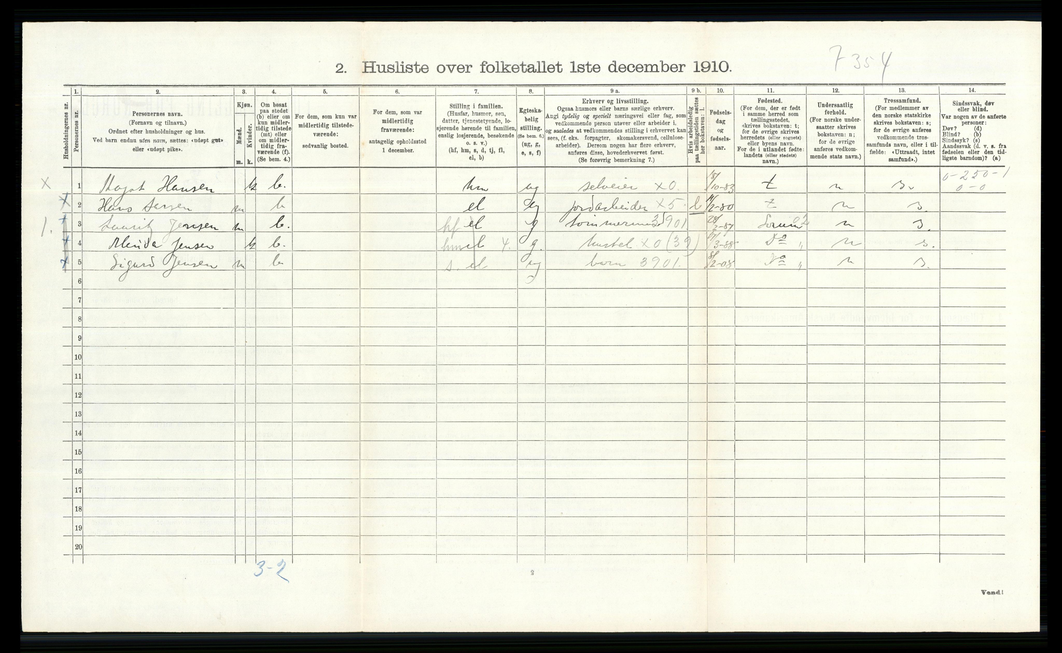 RA, 1910 census for Skedsmo, 1910, p. 744