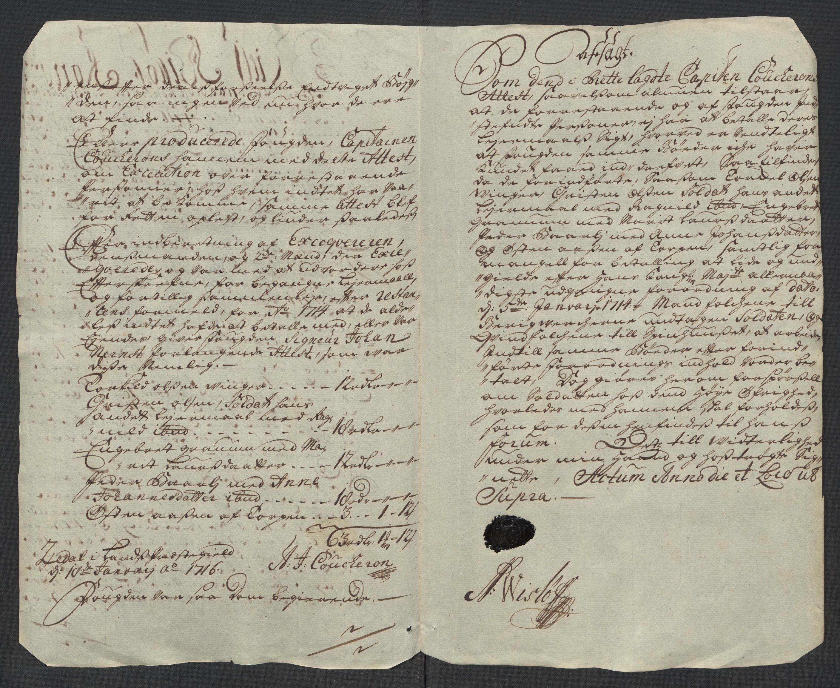 Rentekammeret inntil 1814, Reviderte regnskaper, Fogderegnskap, AV/RA-EA-4092/R18/L1315: Fogderegnskap Hadeland, Toten og Valdres, 1716, p. 416