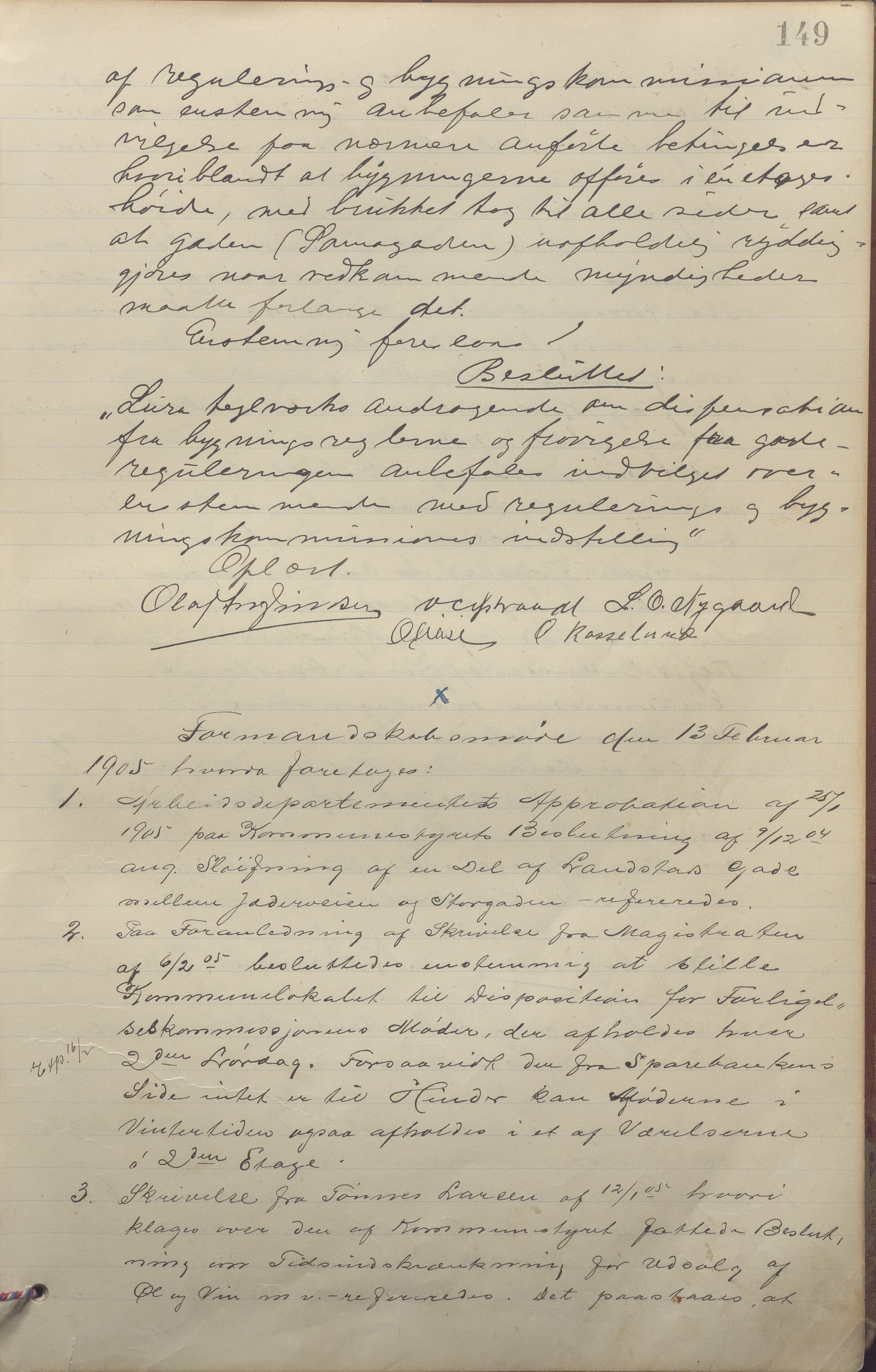 Sandnes kommune - Formannskapet og Bystyret, IKAR/K-100188/Aa/L0006: Møtebok, 1902-1909, p. 149