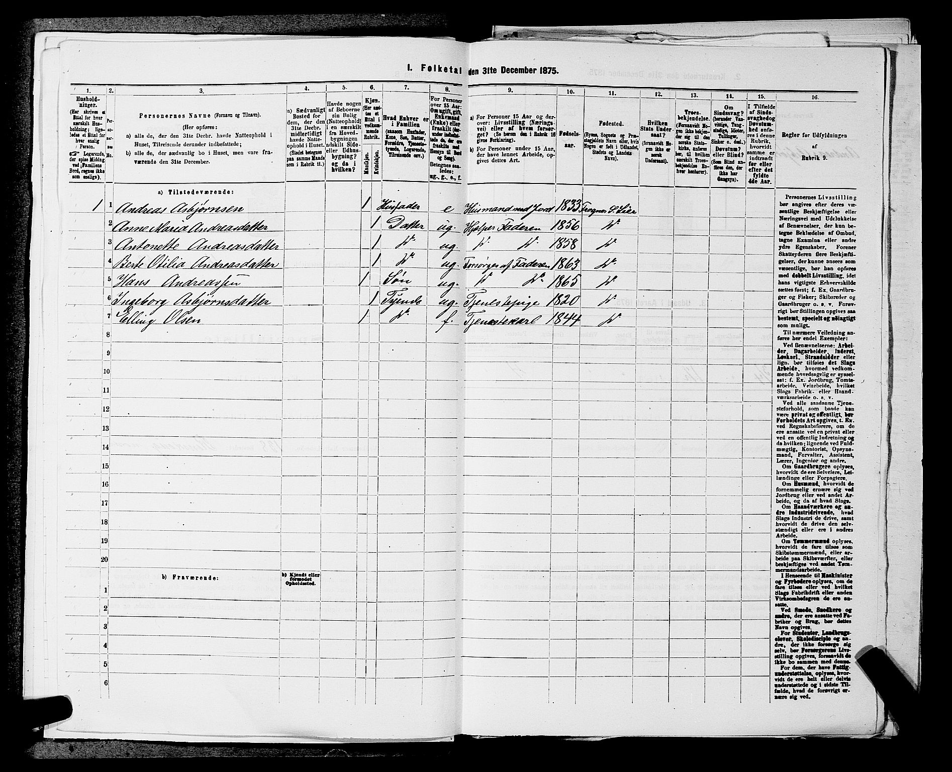 SAKO, 1875 census for 0626P Lier, 1875, p. 811