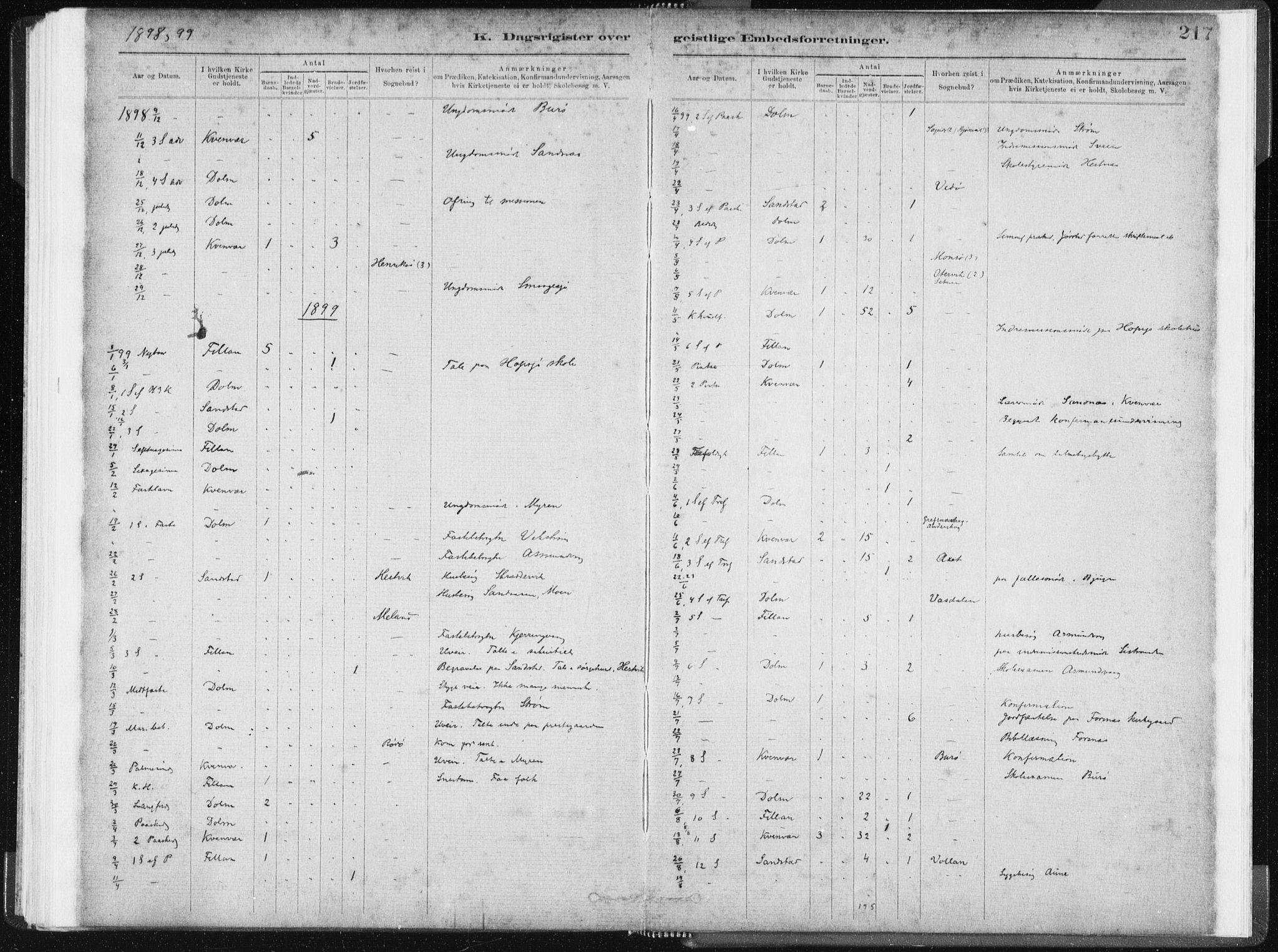 Ministerialprotokoller, klokkerbøker og fødselsregistre - Sør-Trøndelag, SAT/A-1456/634/L0533: Parish register (official) no. 634A09, 1882-1901, p. 217