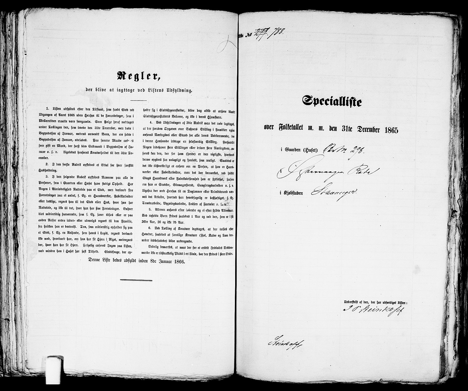 RA, 1865 census for Stavanger, 1865, p. 1609