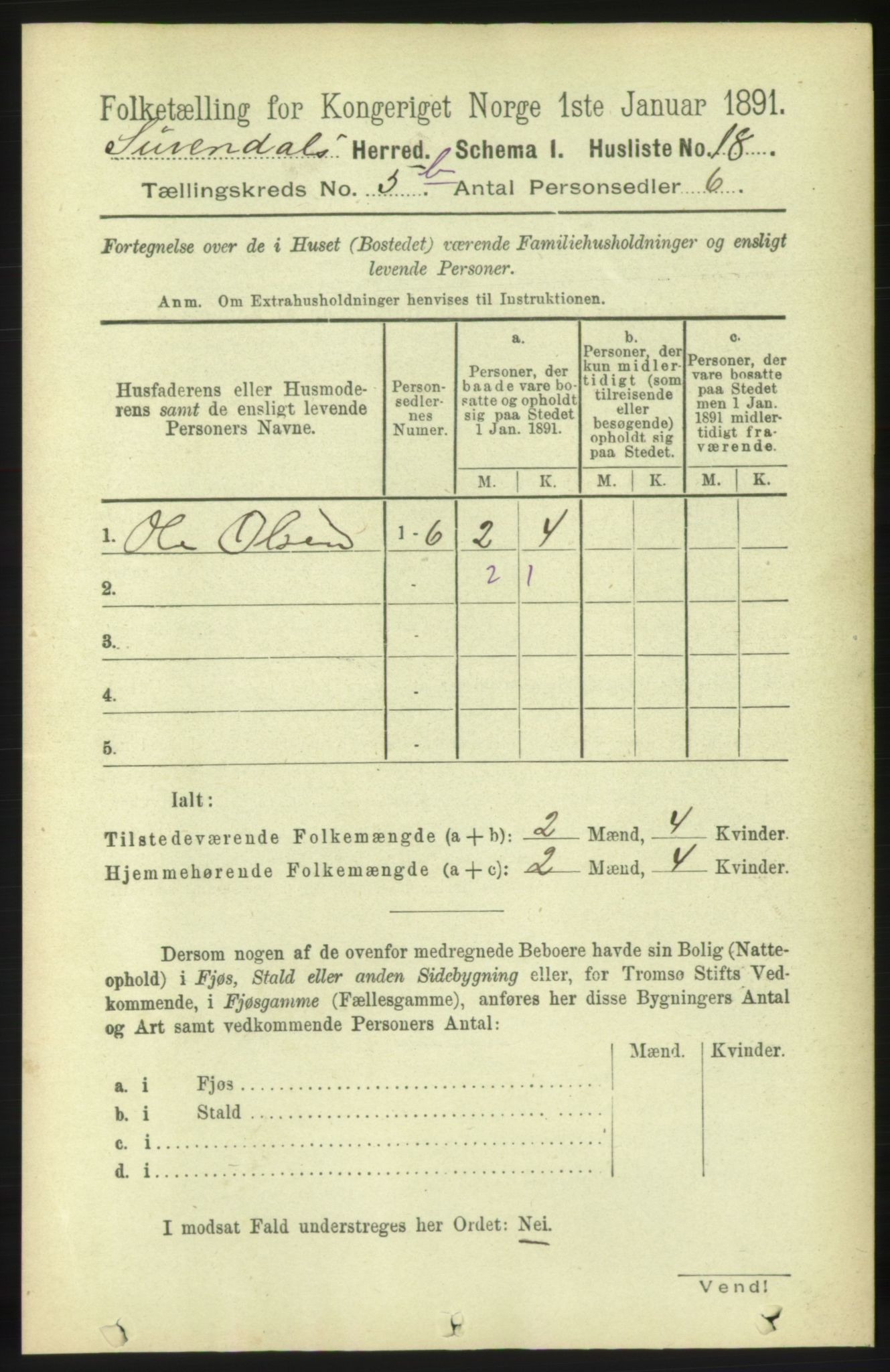 RA, 1891 census for 1566 Surnadal, 1891, p. 1474