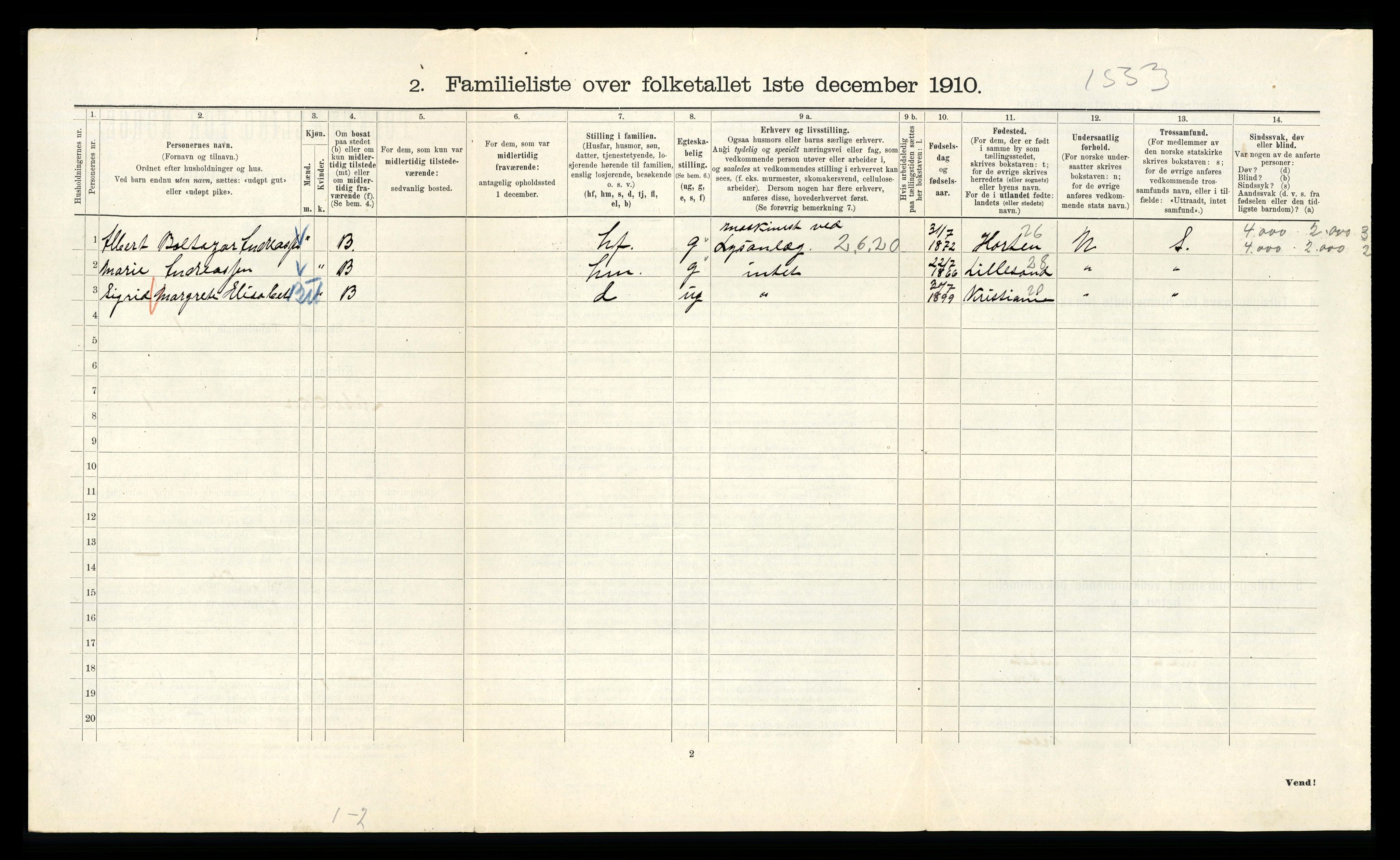 RA, 1910 census for Kristiania, 1910, p. 56958