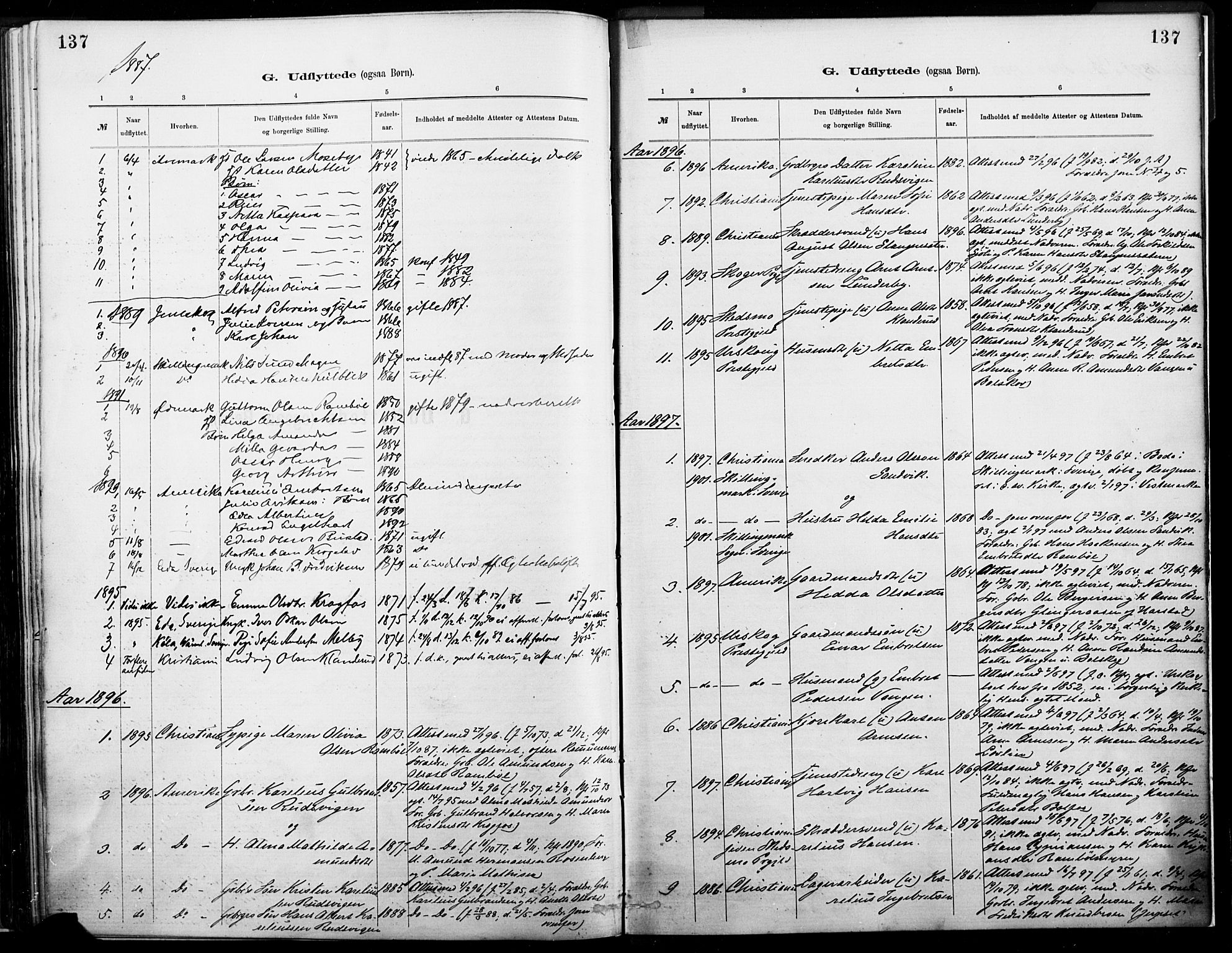 Eidskog prestekontor, SAH/PREST-026/H/Ha/Haa/L0004: Parish register (official) no. 4, 1884-1897, p. 137