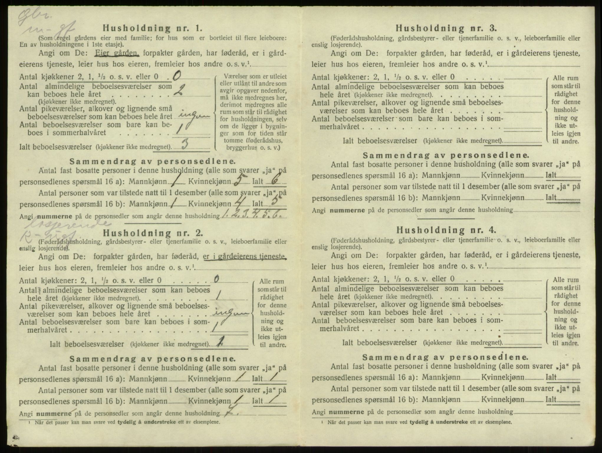 SAB, 1920 census for Innvik, 1920, p. 738