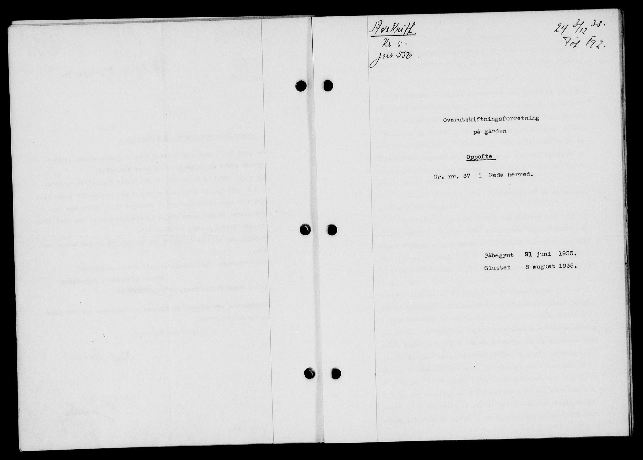 Flekkefjord sorenskriveri, SAK/1221-0001/G/Gb/Gba/L0052: Mortgage book no. 48, 1935-1936, Deed date: 03.12.1935
