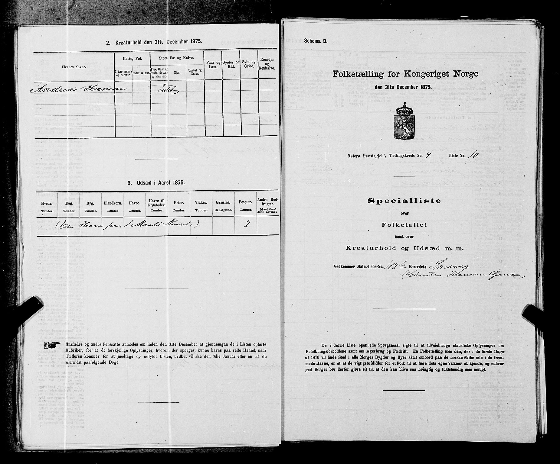 SAKO, 1875 census for 0722P Nøtterøy, 1875, p. 1753