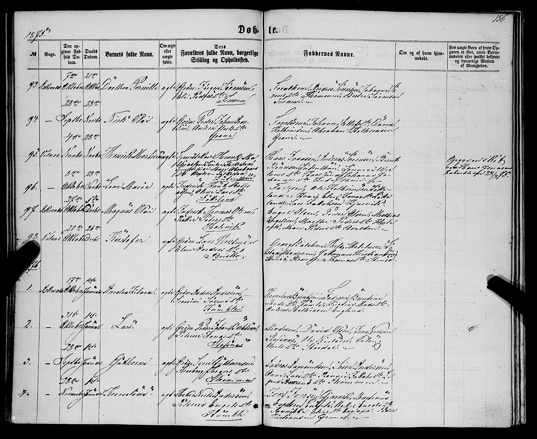 Askvoll sokneprestembete, SAB/A-79501/H/Haa/Haaa/L0012: Parish register (official) no. A 12, 1859-1878, p. 156