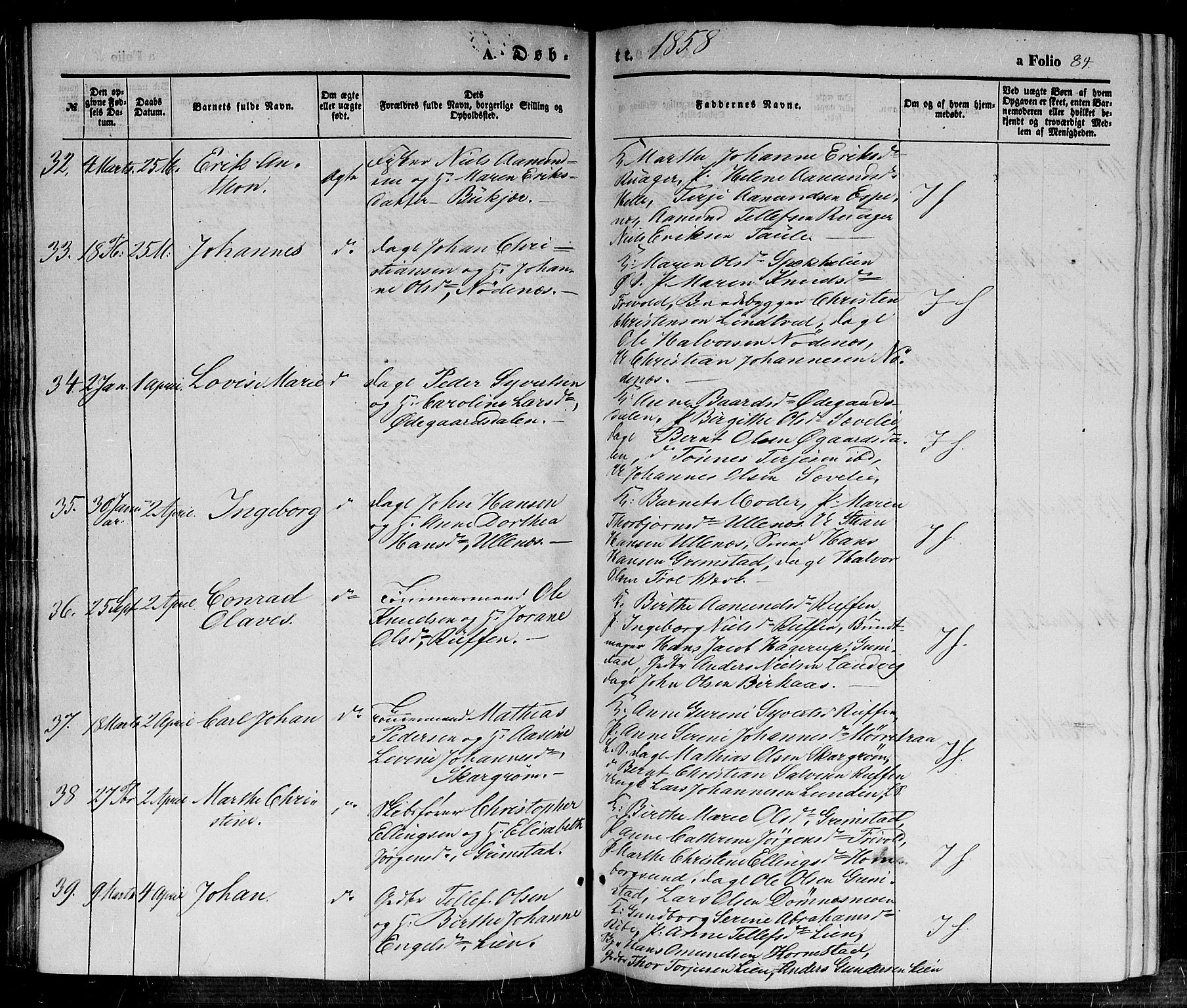 Fjære sokneprestkontor, AV/SAK-1111-0011/F/Fb/L0008: Parish register (copy) no. B 8, 1854-1867, p. 84