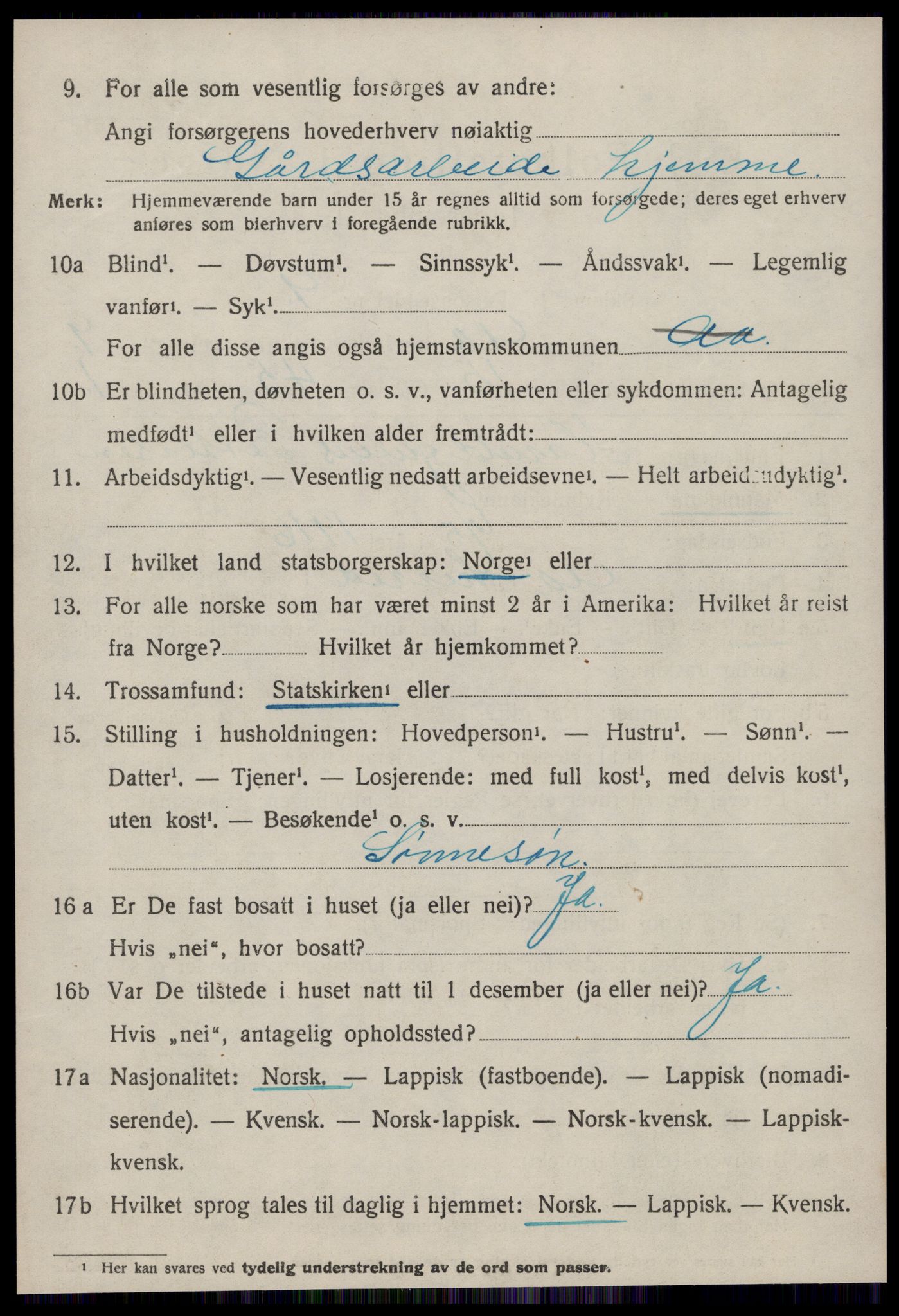 SAT, 1920 census for Å, 1920, p. 3973