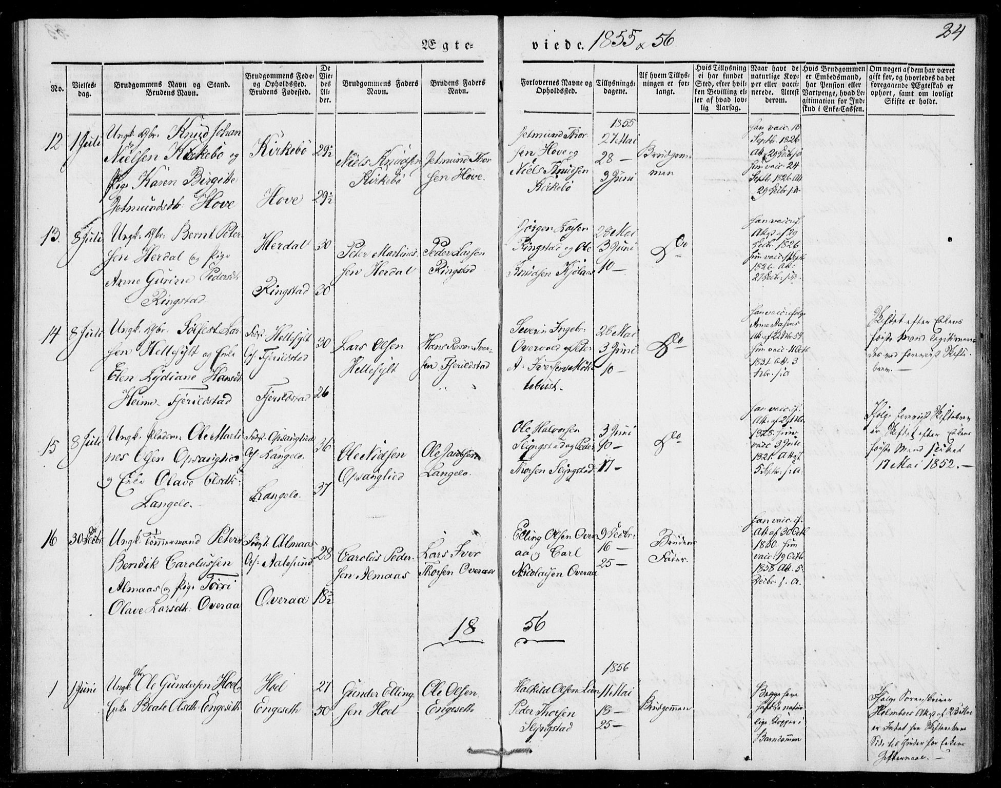 Ministerialprotokoller, klokkerbøker og fødselsregistre - Møre og Romsdal, AV/SAT-A-1454/520/L0276: Parish register (official) no. 520A06, 1844-1881, p. 24