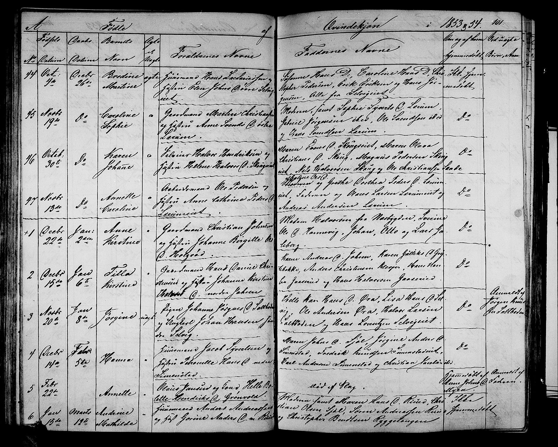 Sande Kirkebøker, AV/SAKO-A-53/G/Ga/L0002: Parish register (copy) no. 2, 1847-1863, p. 101