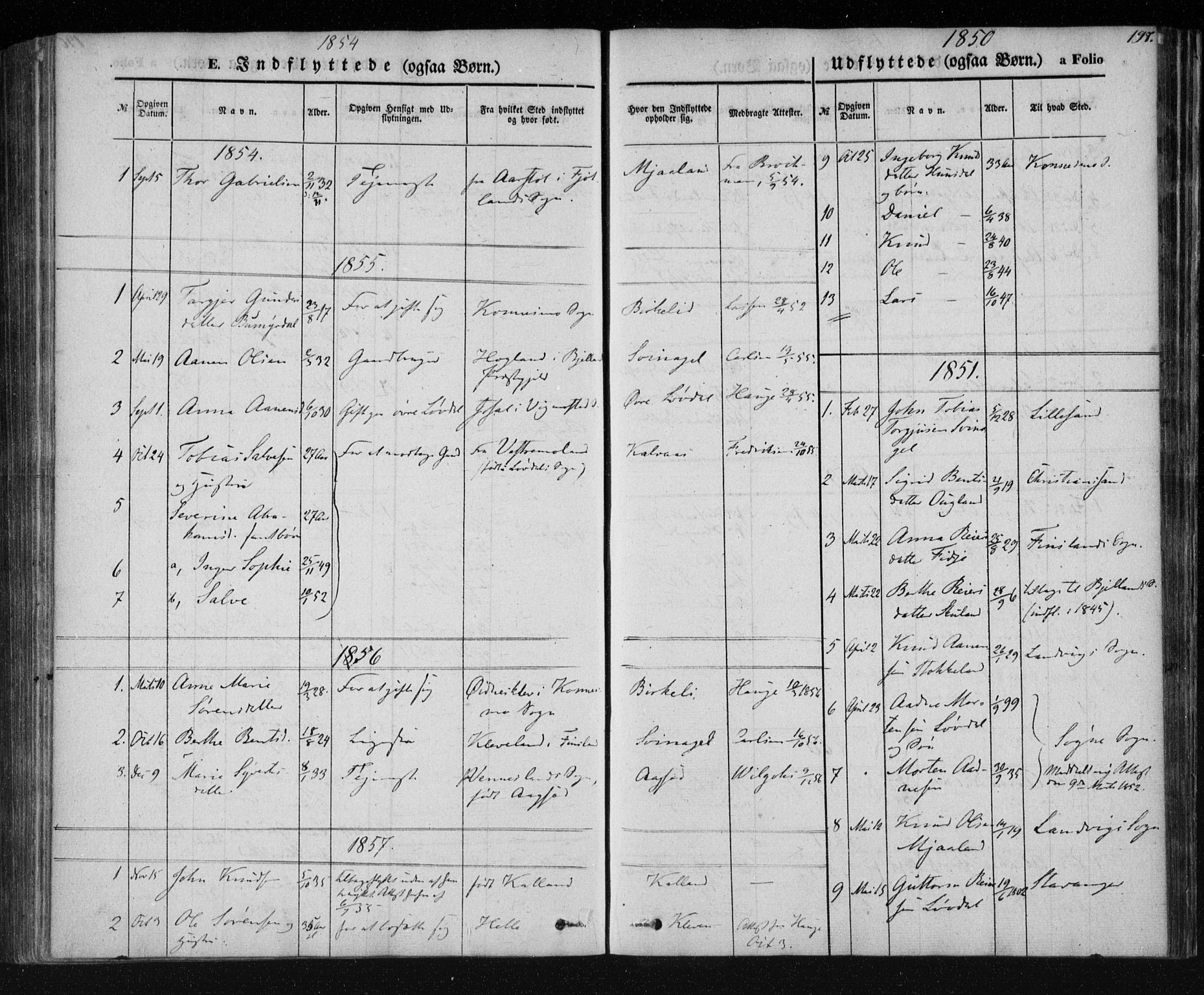 Holum sokneprestkontor, SAK/1111-0022/F/Fa/Fab/L0005: Parish register (official) no. A 5, 1847-1874, p. 197