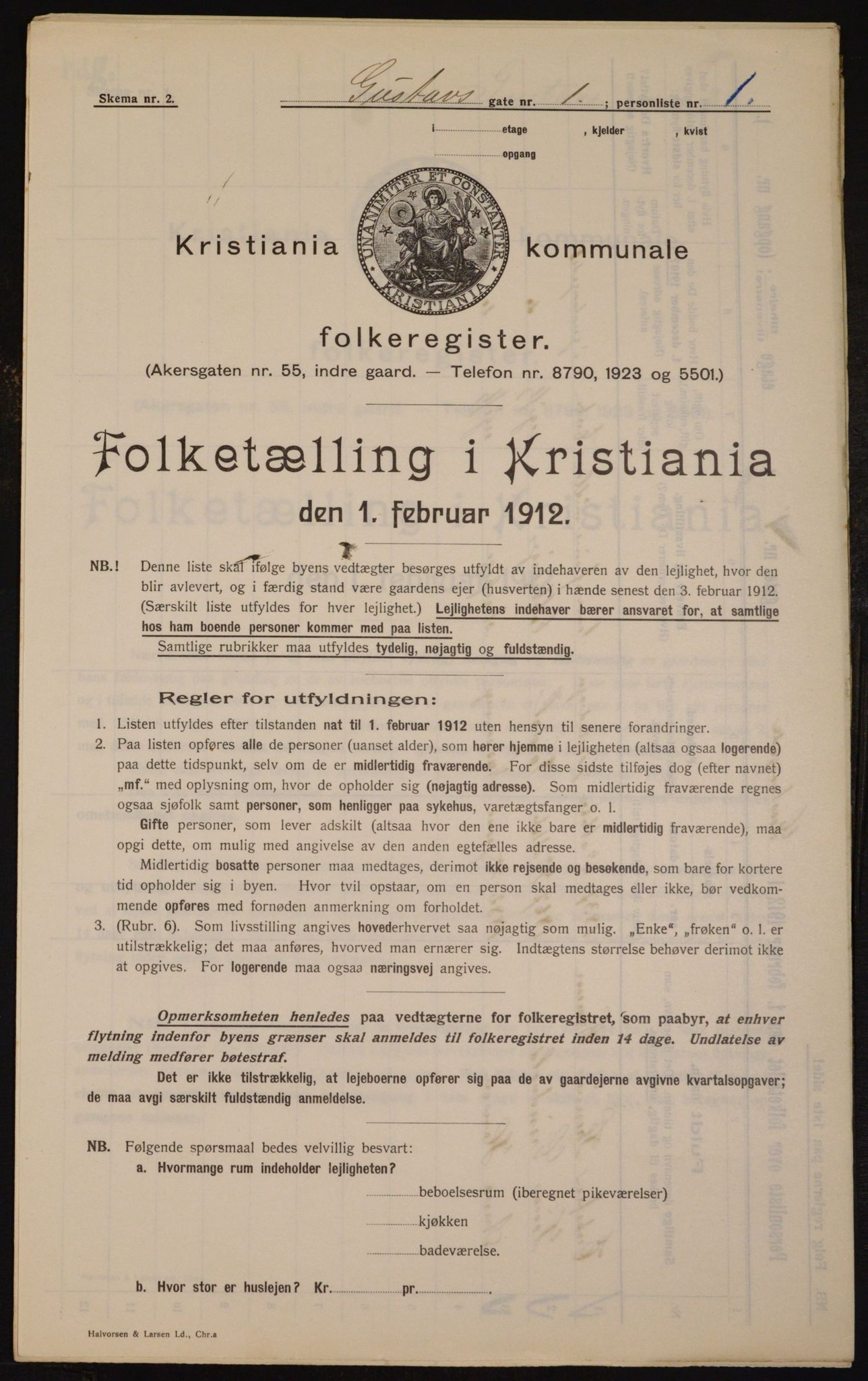 OBA, Municipal Census 1912 for Kristiania, 1912, p. 32449