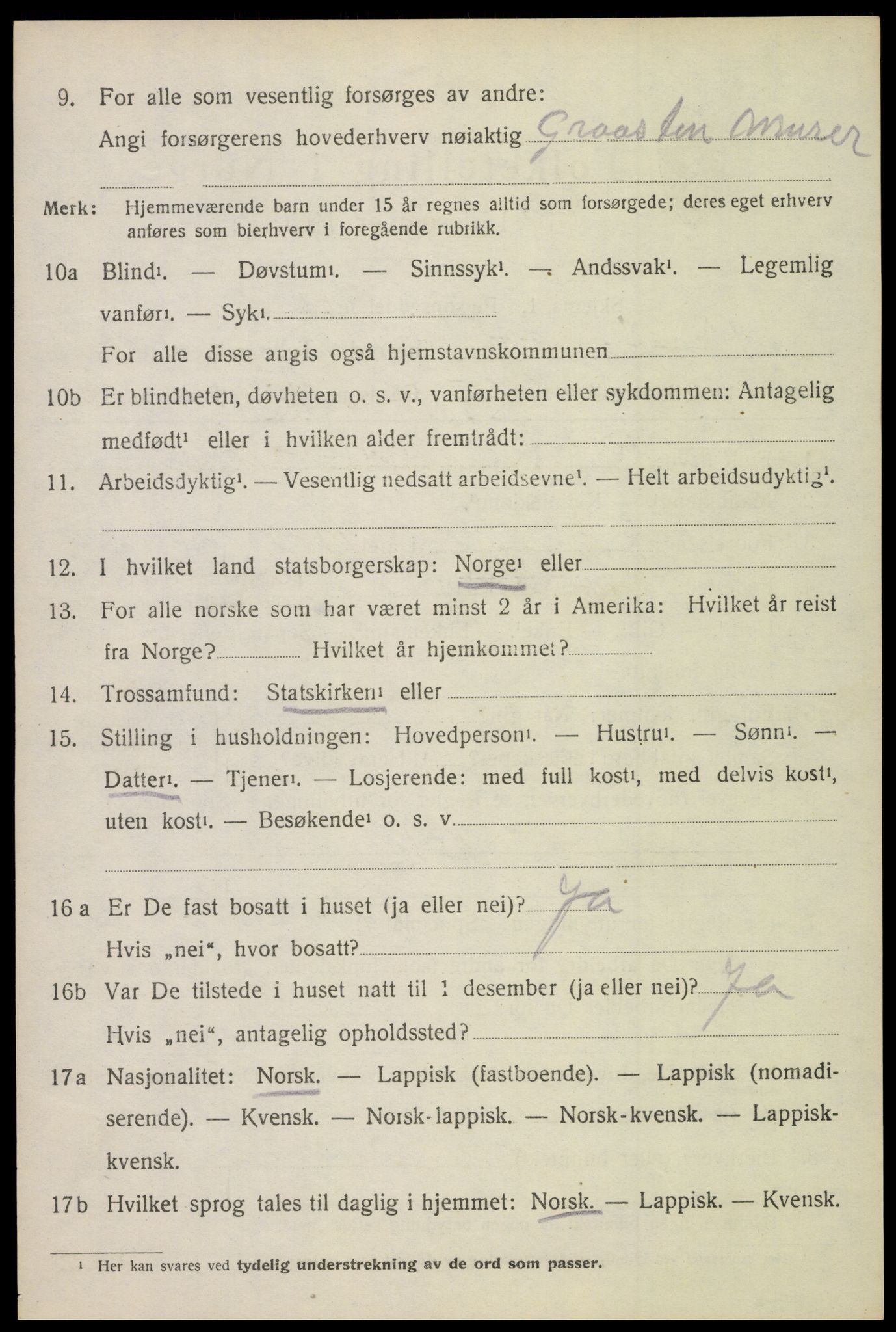 SAT, 1920 census for Borge, 1920, p. 7594