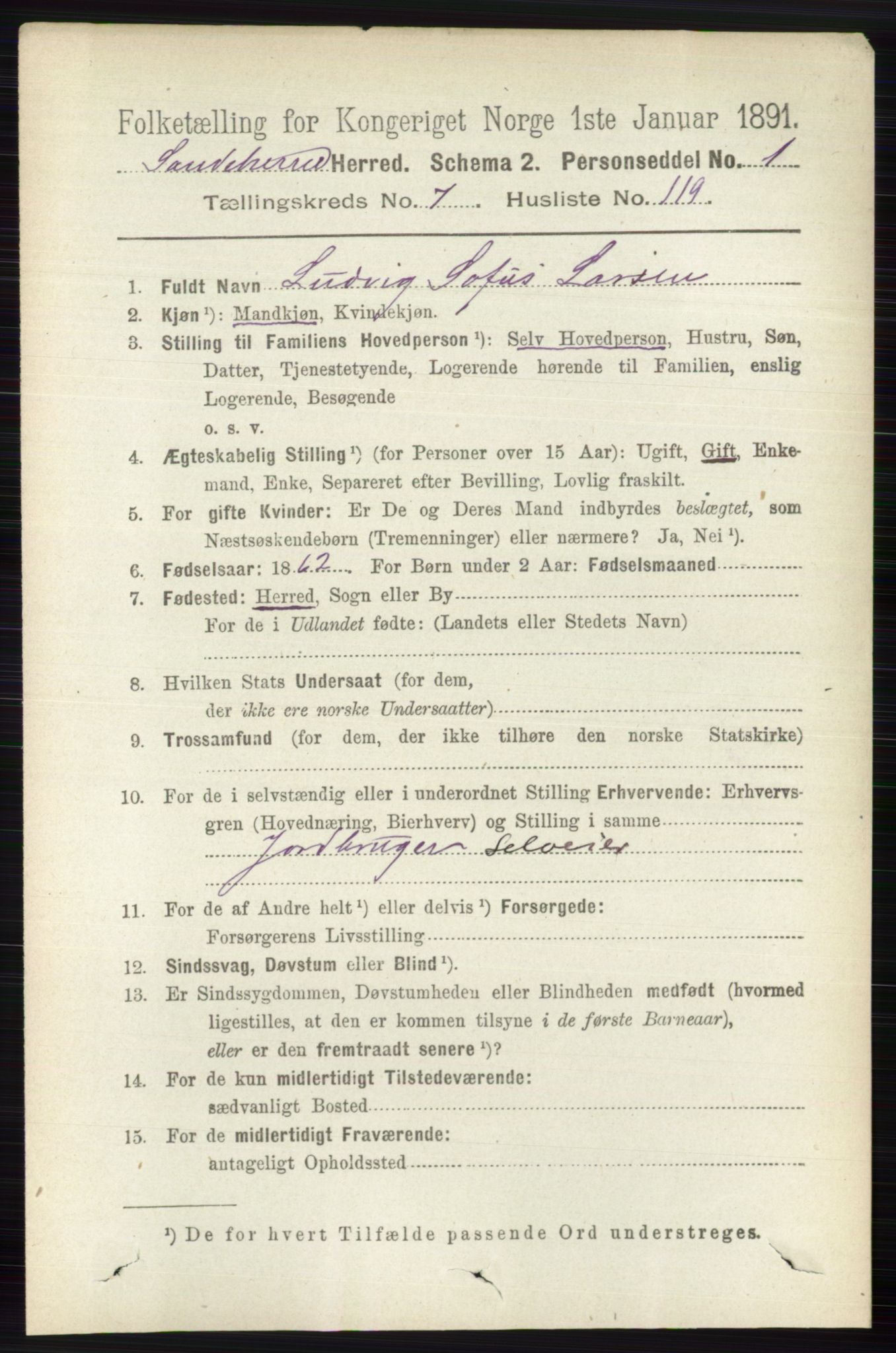 RA, 1891 census for 0724 Sandeherred, 1891, p. 4700