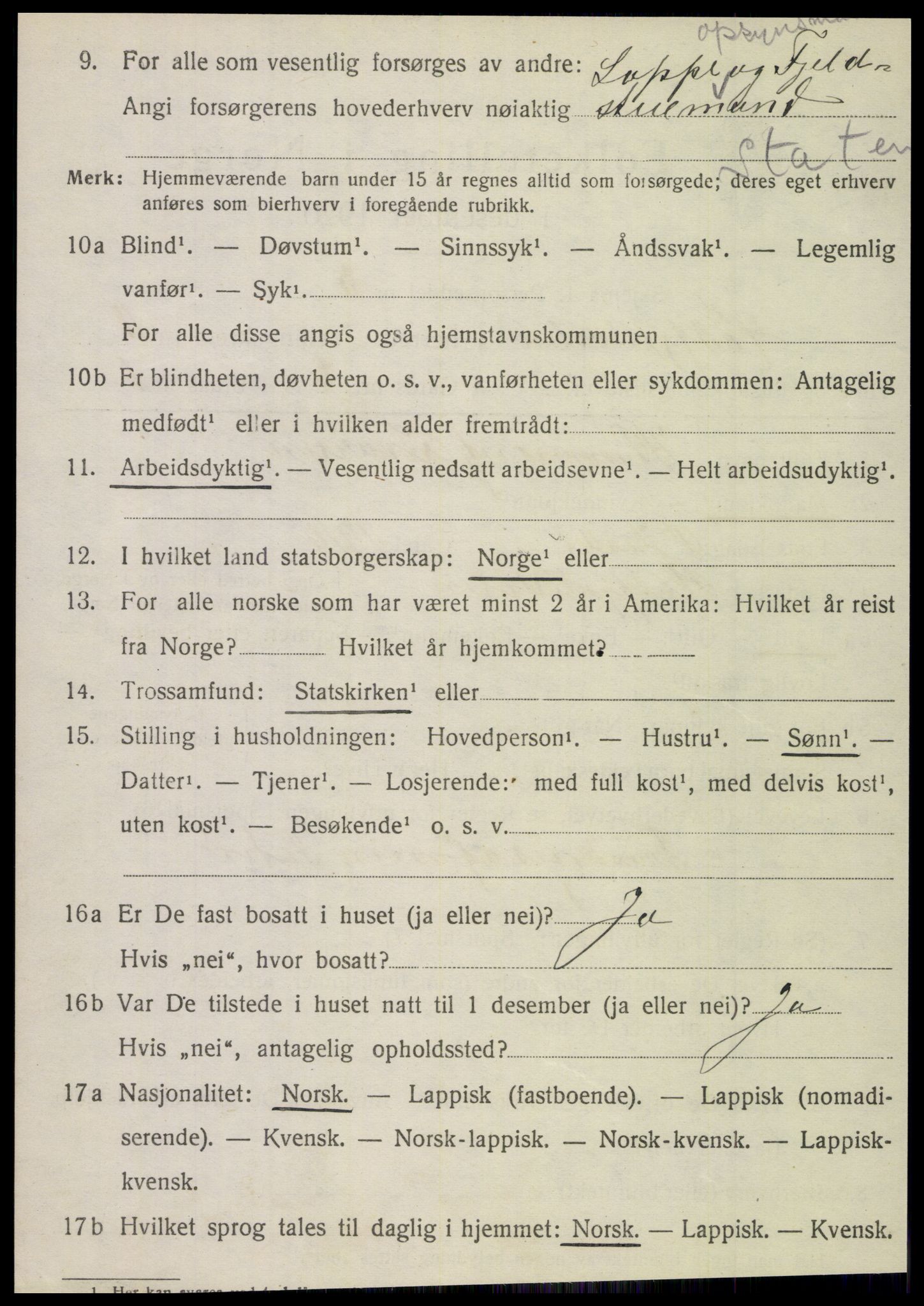 SAT, 1920 census for Hattfjelldal, 1920, p. 2513