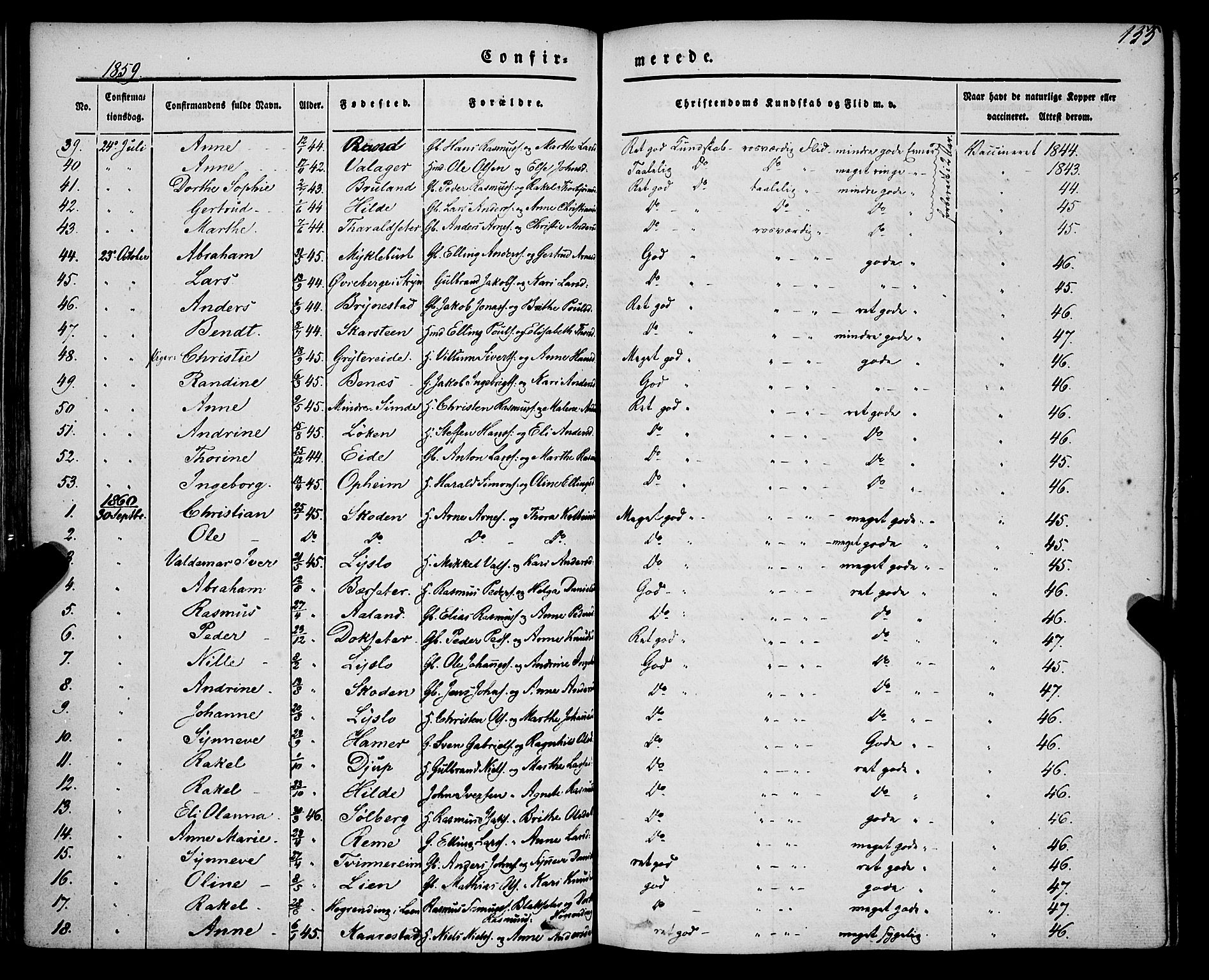 Innvik sokneprestembete, AV/SAB-A-80501: Parish register (official) no. A 5, 1847-1865, p. 155