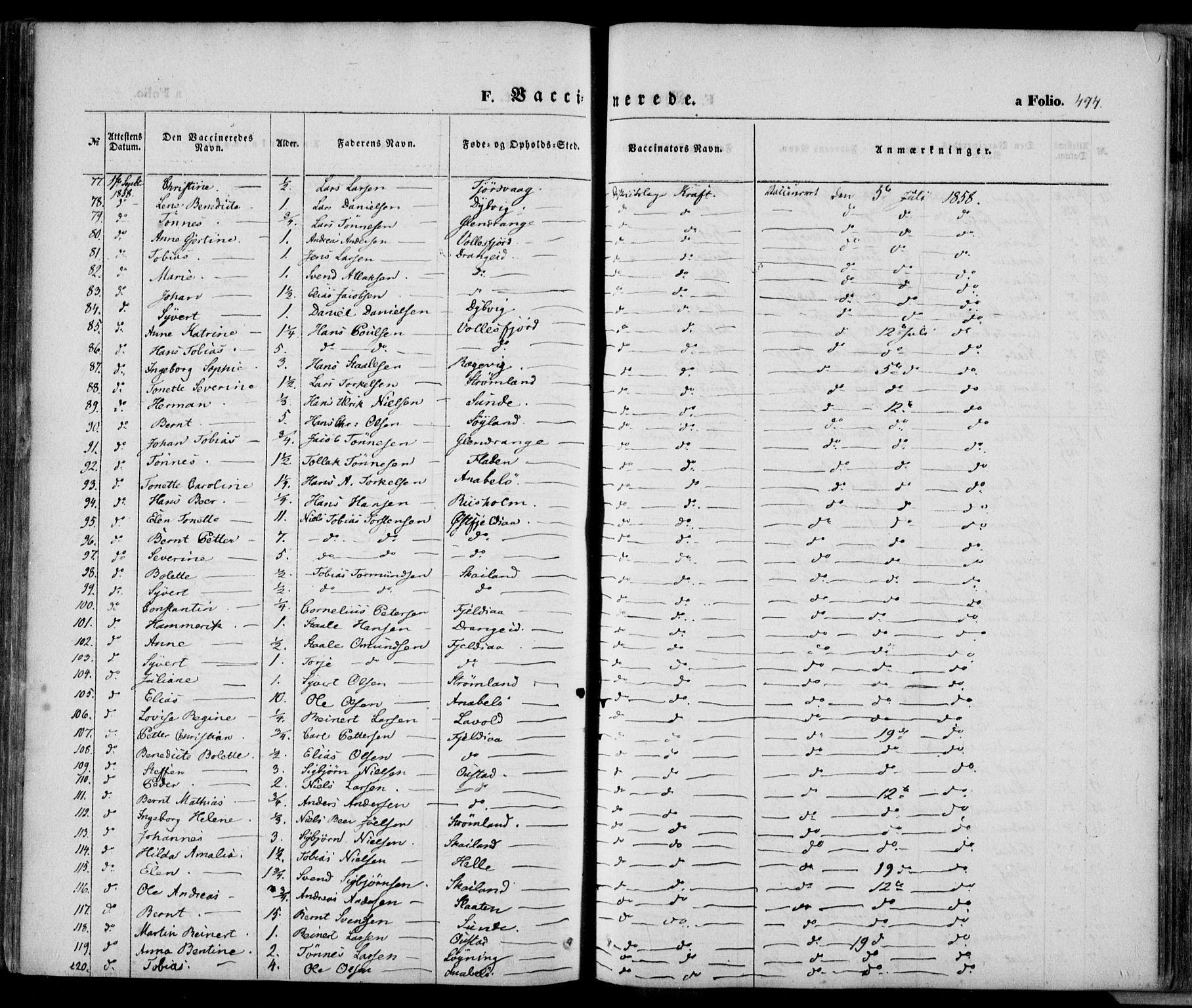 Flekkefjord sokneprestkontor, SAK/1111-0012/F/Fa/Fac/L0005: Parish register (official) no. A 5, 1849-1875, p. 474