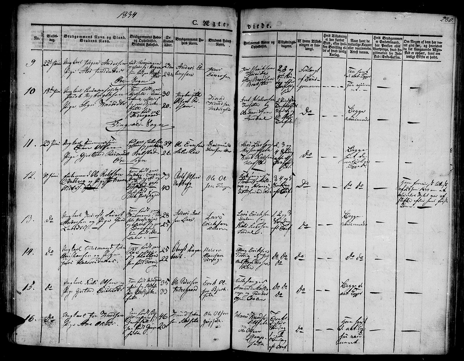 Ministerialprotokoller, klokkerbøker og fødselsregistre - Møre og Romsdal, AV/SAT-A-1454/586/L0983: Parish register (official) no. 586A09, 1829-1843, p. 280