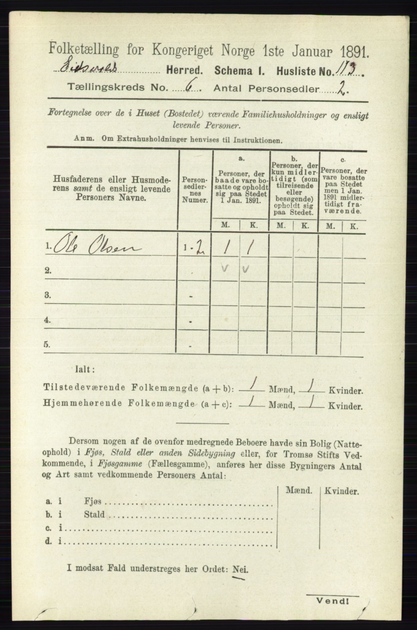 RA, 1891 census for 0237 Eidsvoll, 1891, p. 3772