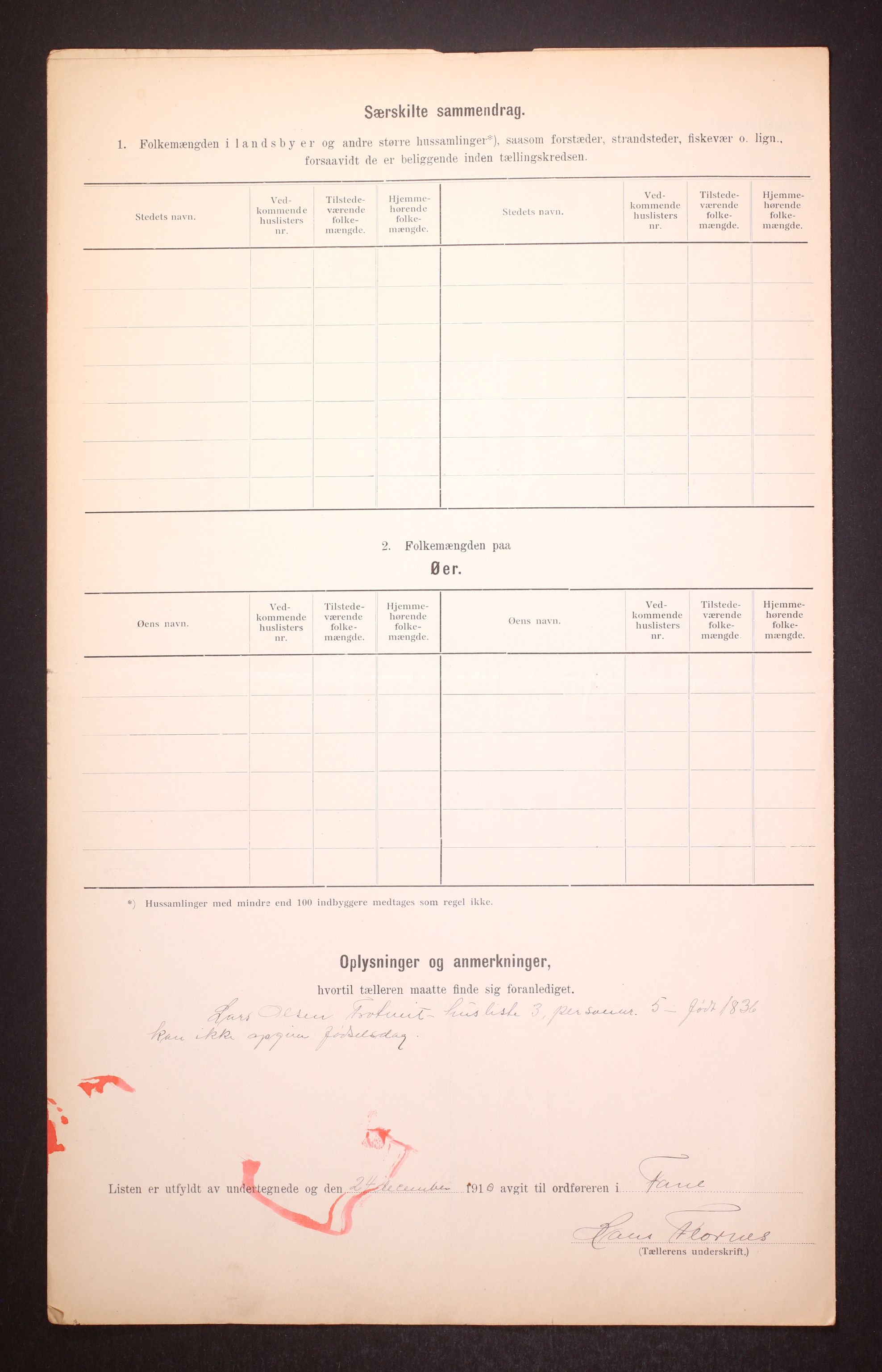 RA, 1910 census for Fana, 1910, p. 60