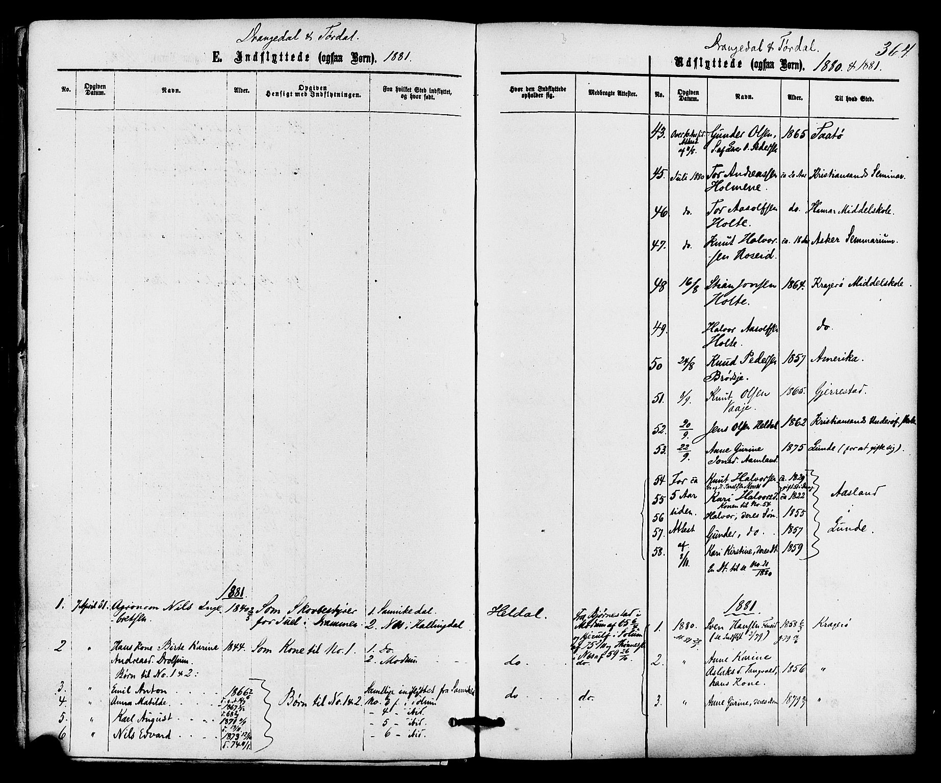 Drangedal kirkebøker, SAKO/A-258/F/Fa/L0009: Parish register (official) no. 9 /1, 1872-1884, p. 364