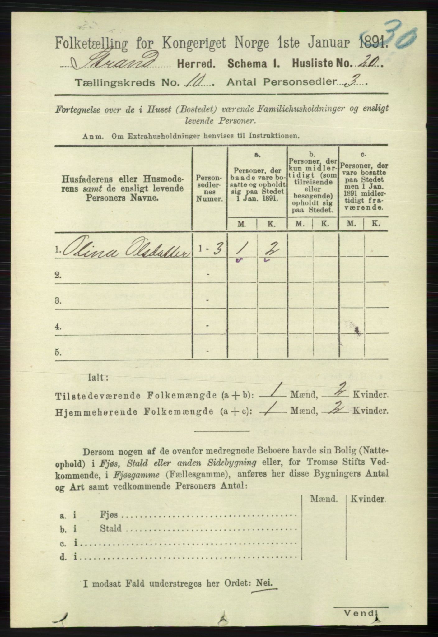 RA, 1891 census for 1130 Strand, 1891, p. 2724