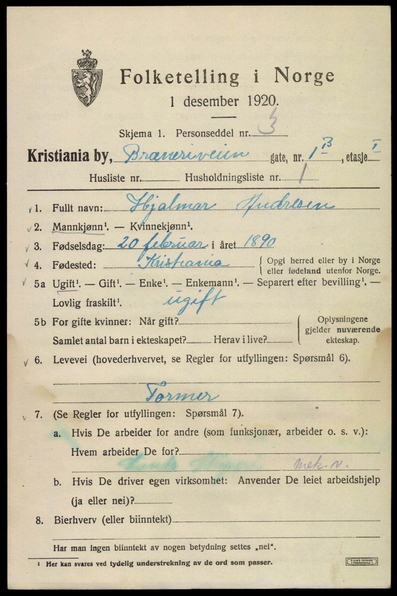 SAO, 1920 census for Kristiania, 1920, p. 175749